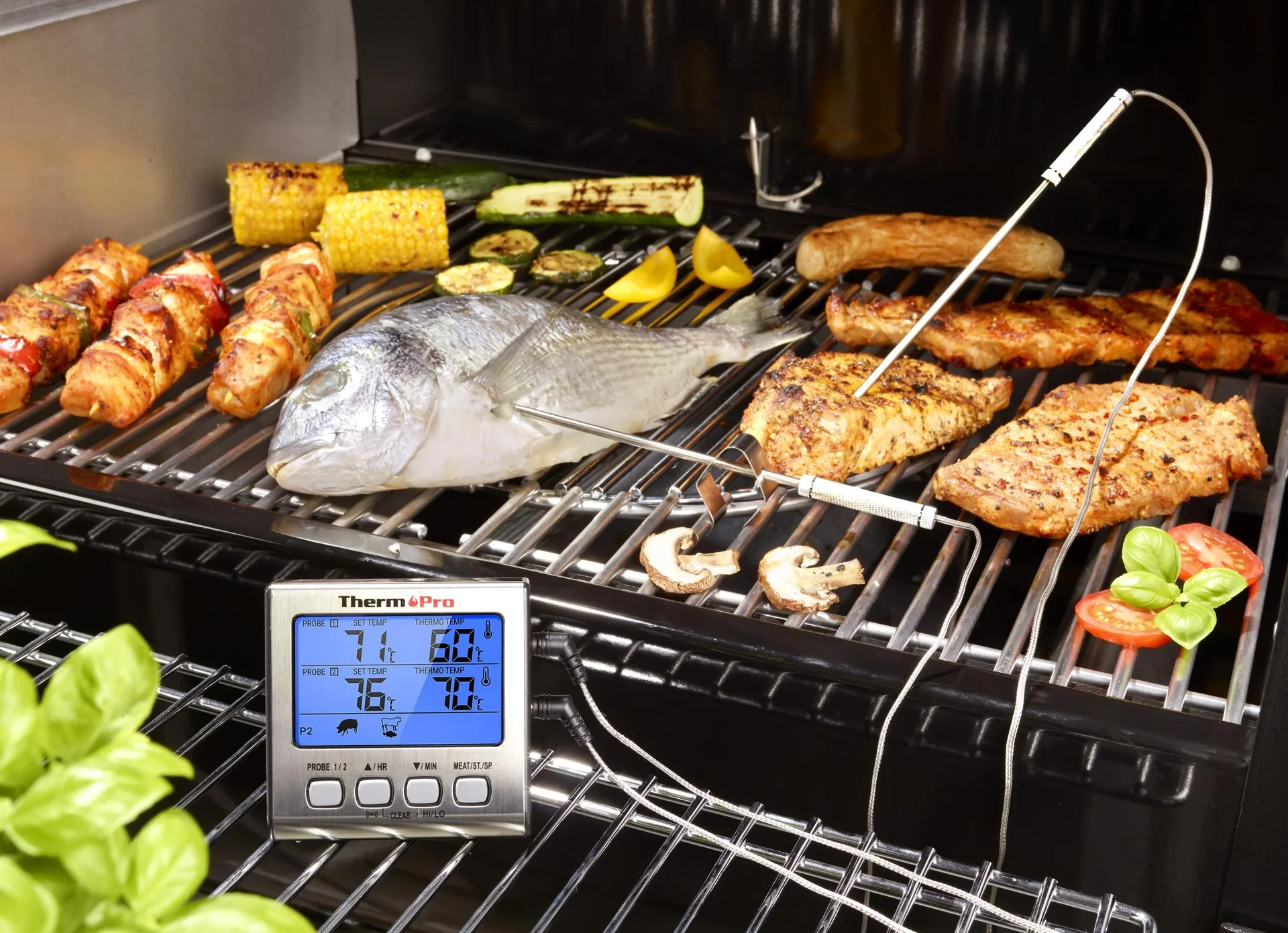 Grill-/ Bratenthermometer Dual, digital, mit 2 Temperatursensoren - 2
