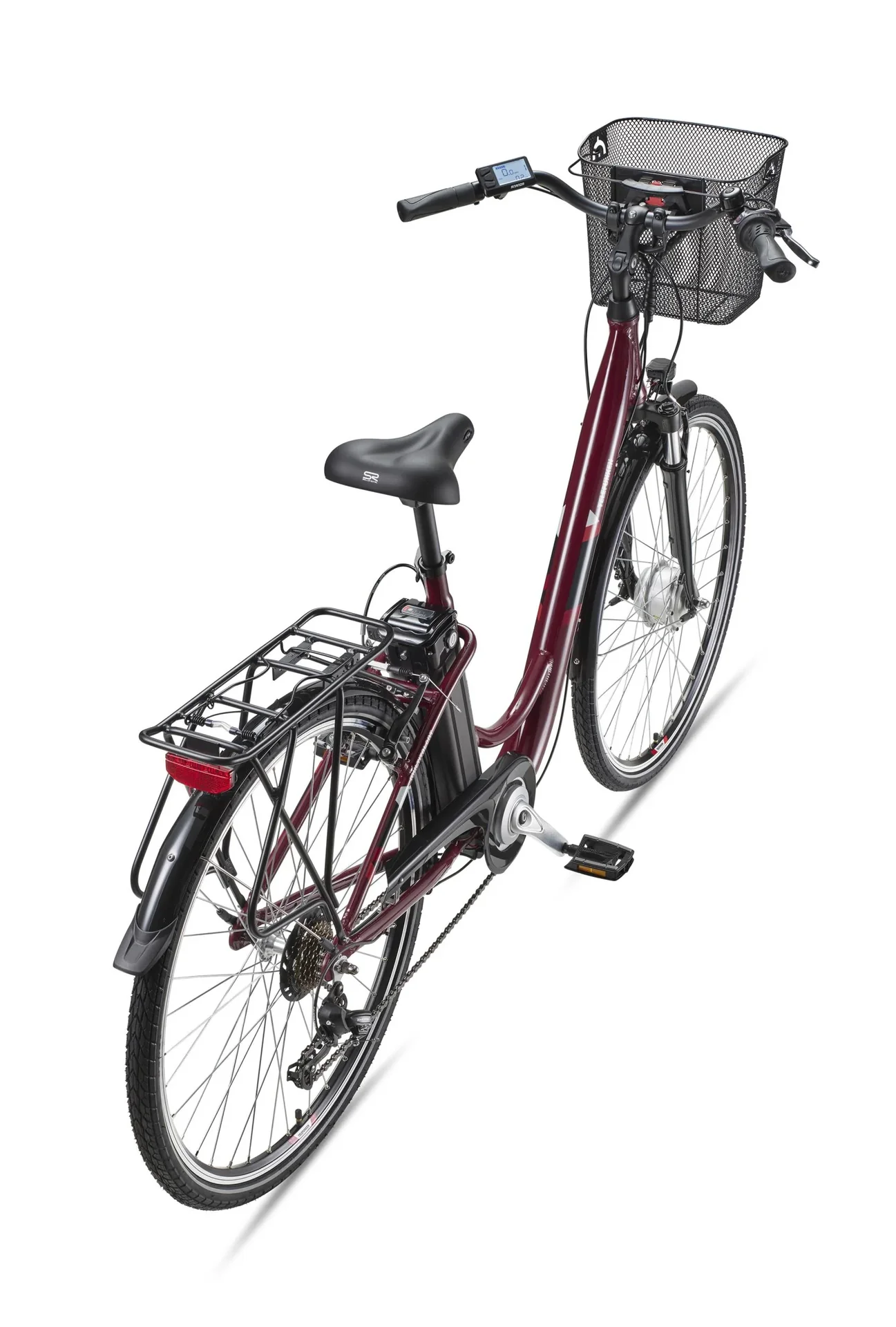 Unisex Alu-City E-Bike, 28 Zoll, 7-Gang Kettenschaltung, weinrot, Multitalent RC822 - 2
