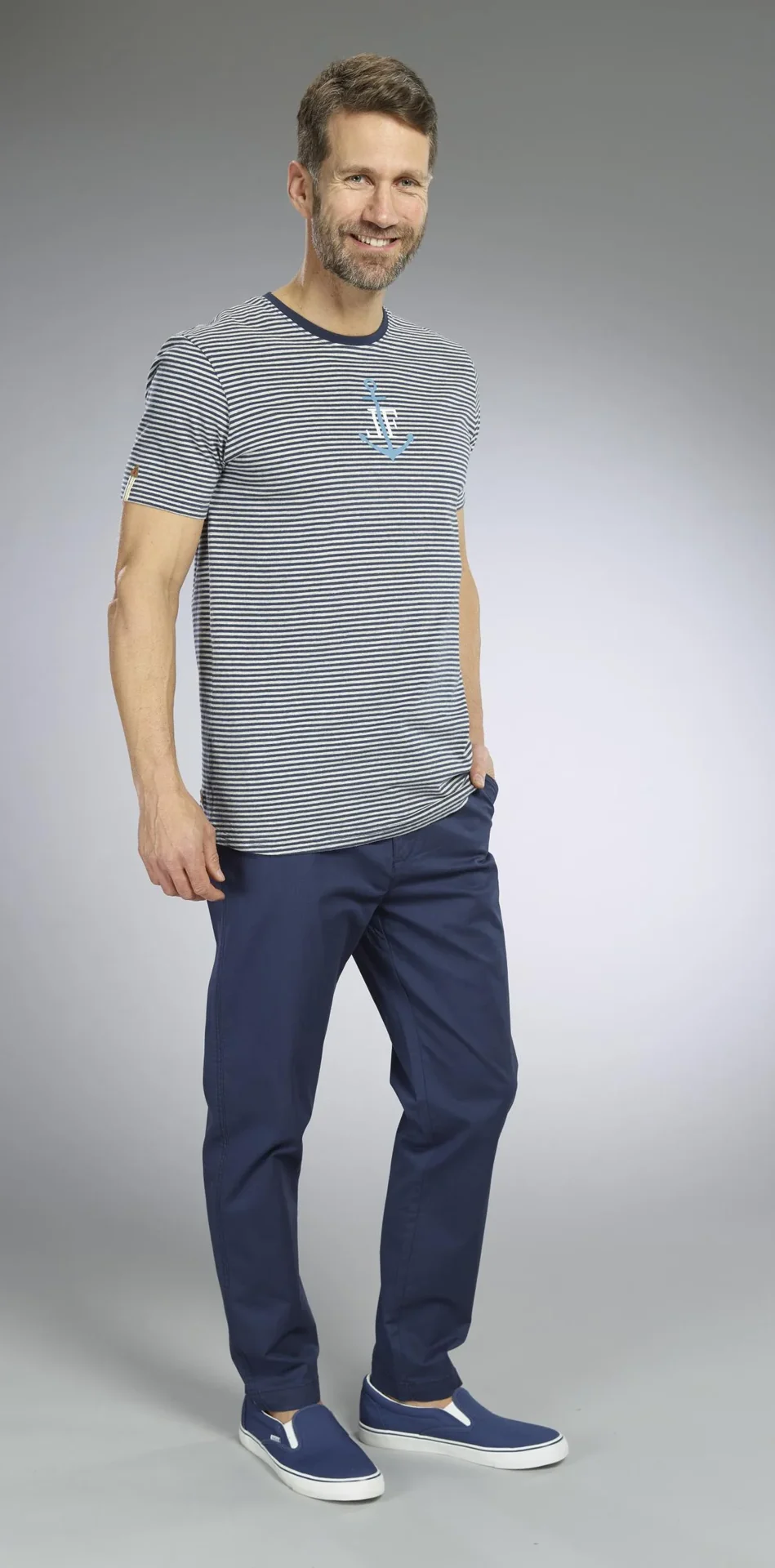 Hose mit Twill, Farbe marine, Gr.48 - 2