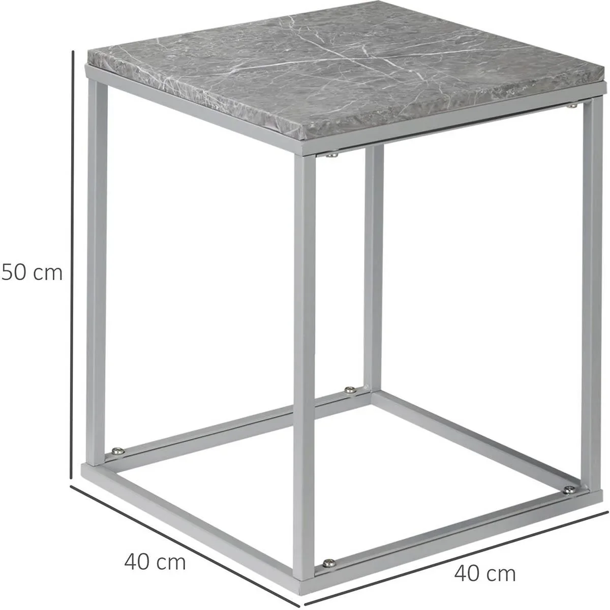 Gartentisch - Metall - Grau - 40 x 40 x 50 cm - 4