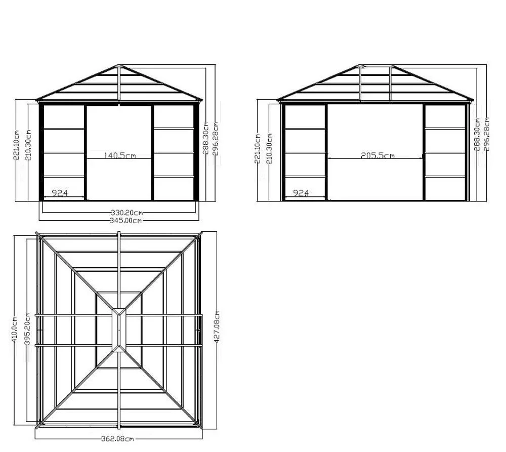 Aluminium Pavillon und Wintergarten Castel, bronze - 0