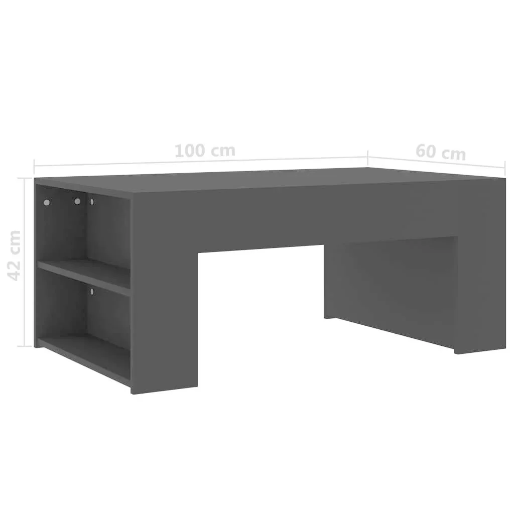 Couchtisch 100x60x42 cm schwarz Spanplatte - 1