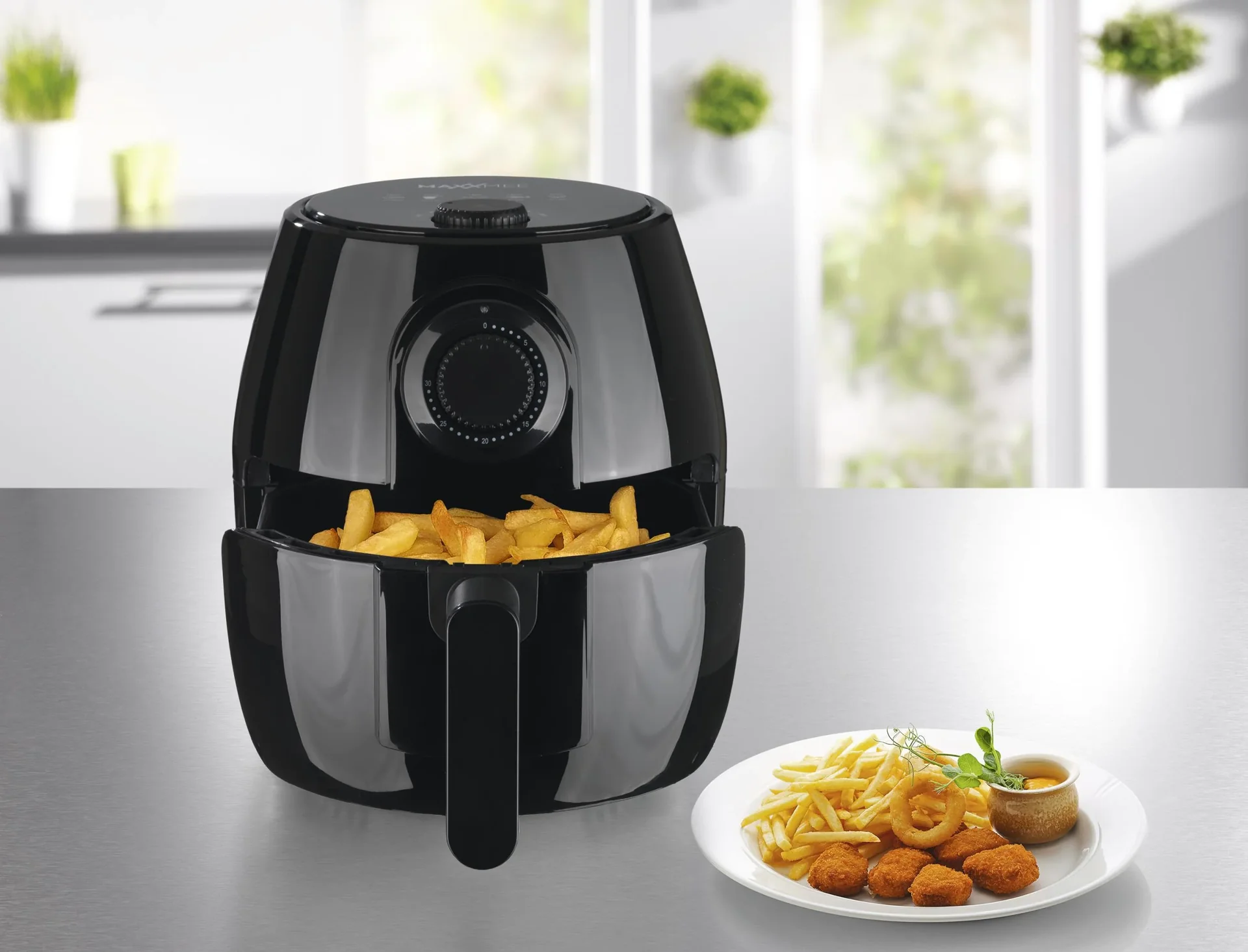 XL Heißluft-Fritteuse 4 Liter, 1400 Watt, schwarz - 4