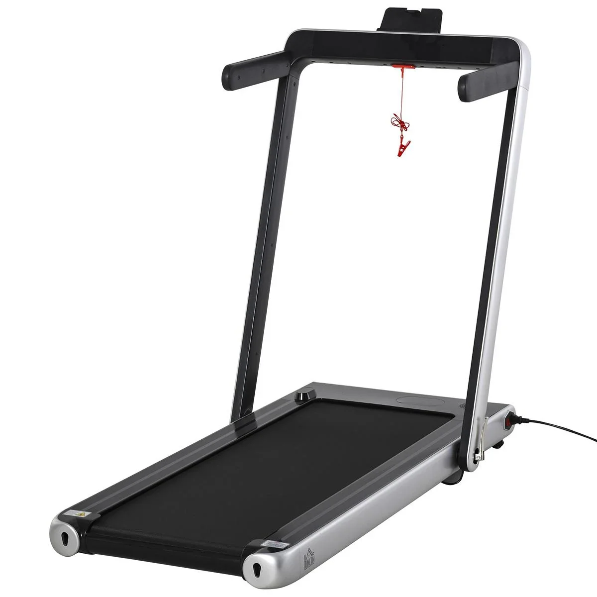 Elektrisches Laufband mit LED-Display Faltbares Fitnessgerät 1-12 Km/h Stahl Schwarz+Silber 134 x 66 x 107 cm - 1