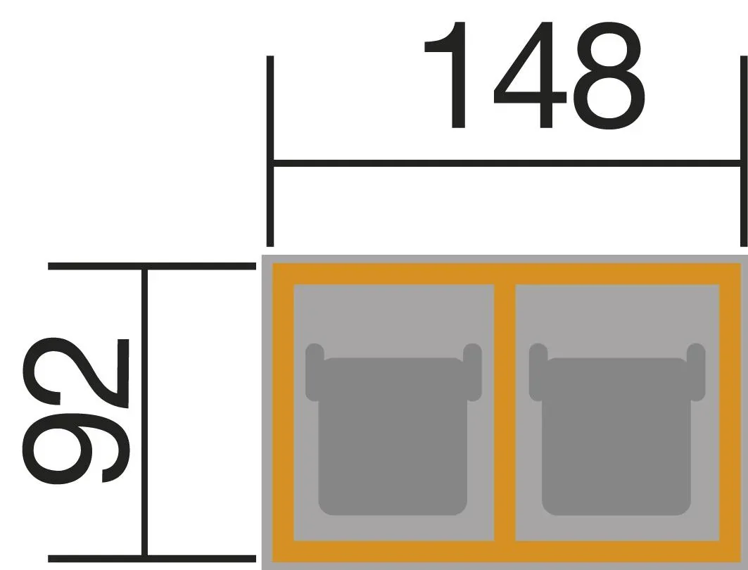 Mülltonnenbox für 2 Tonnen a 240 L, anthrazit imprägniert - 1