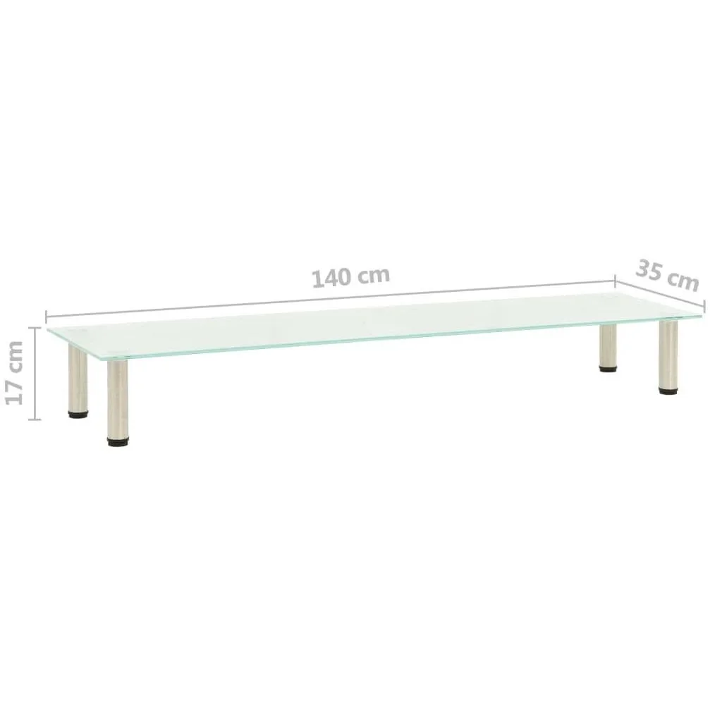 TV-Schrank 140x35x17 cm gehärtetes Glas matt - 1