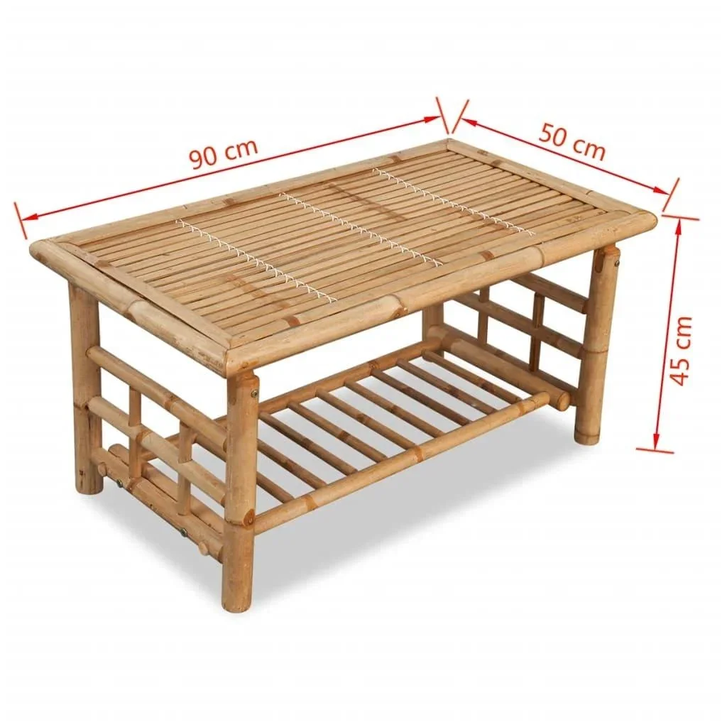 Couchtisch Bambus 90x50x45 cm - 0