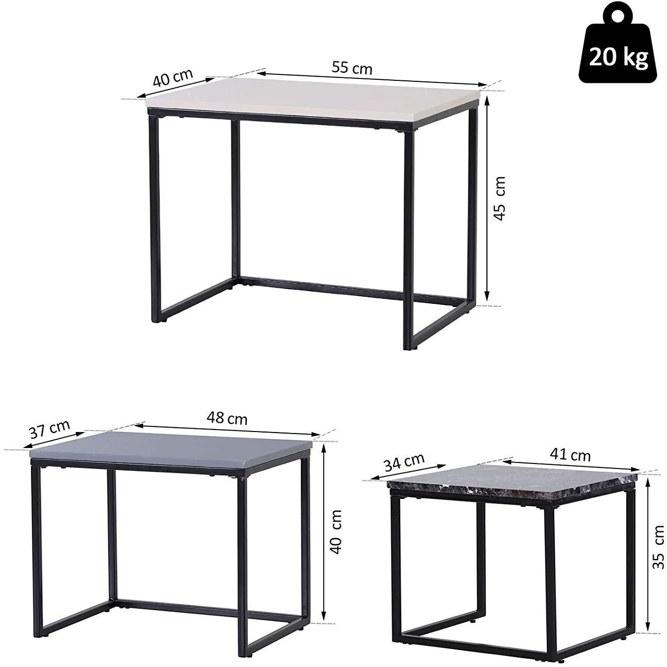 Couchtisch im 3er Set - 0