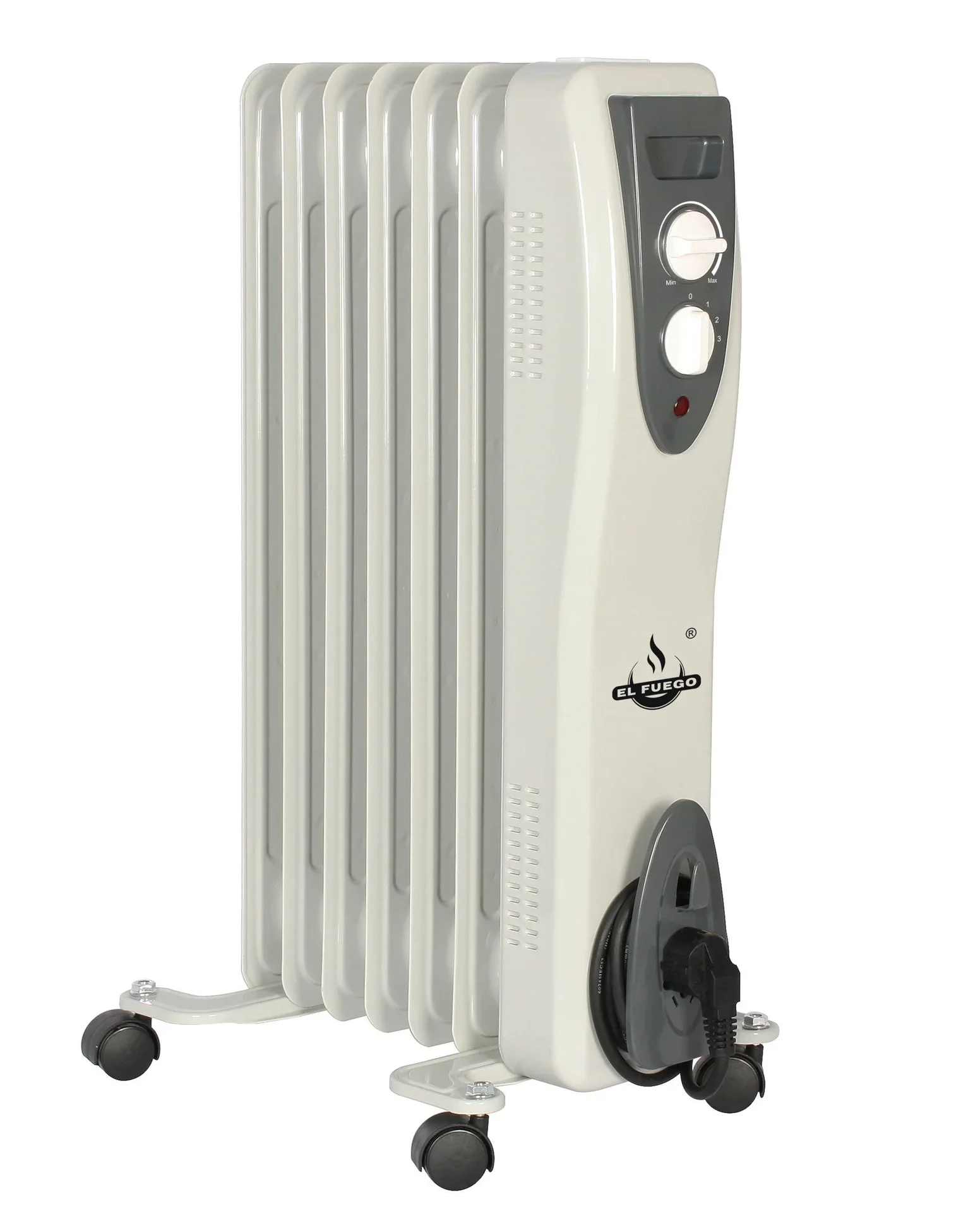 Mobiler Ölradiator, weiß, 7 Rippen - 1