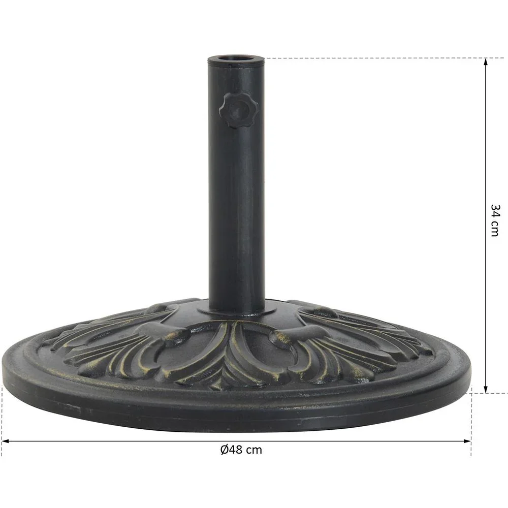 Sonnenschirmständer Schirmständer Schirmhalter 13 kg Ø35/Ø38/Ø48mm Antik Bronze Ø48 x 34 cm - 2