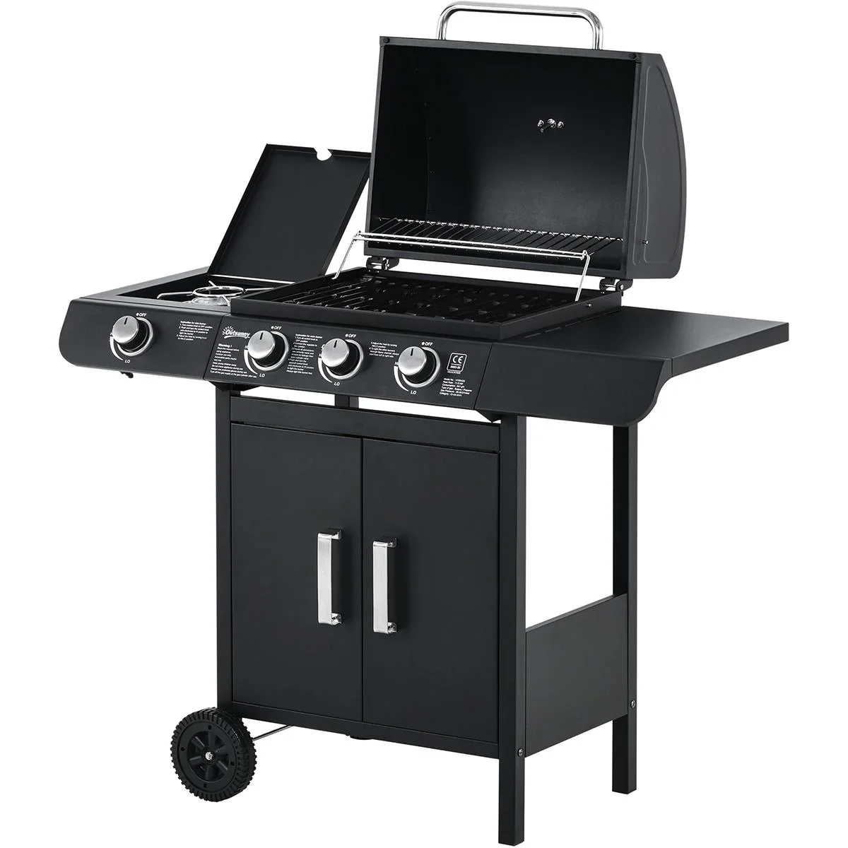 Grillwagen mit 4 Brennern schwarz - 4