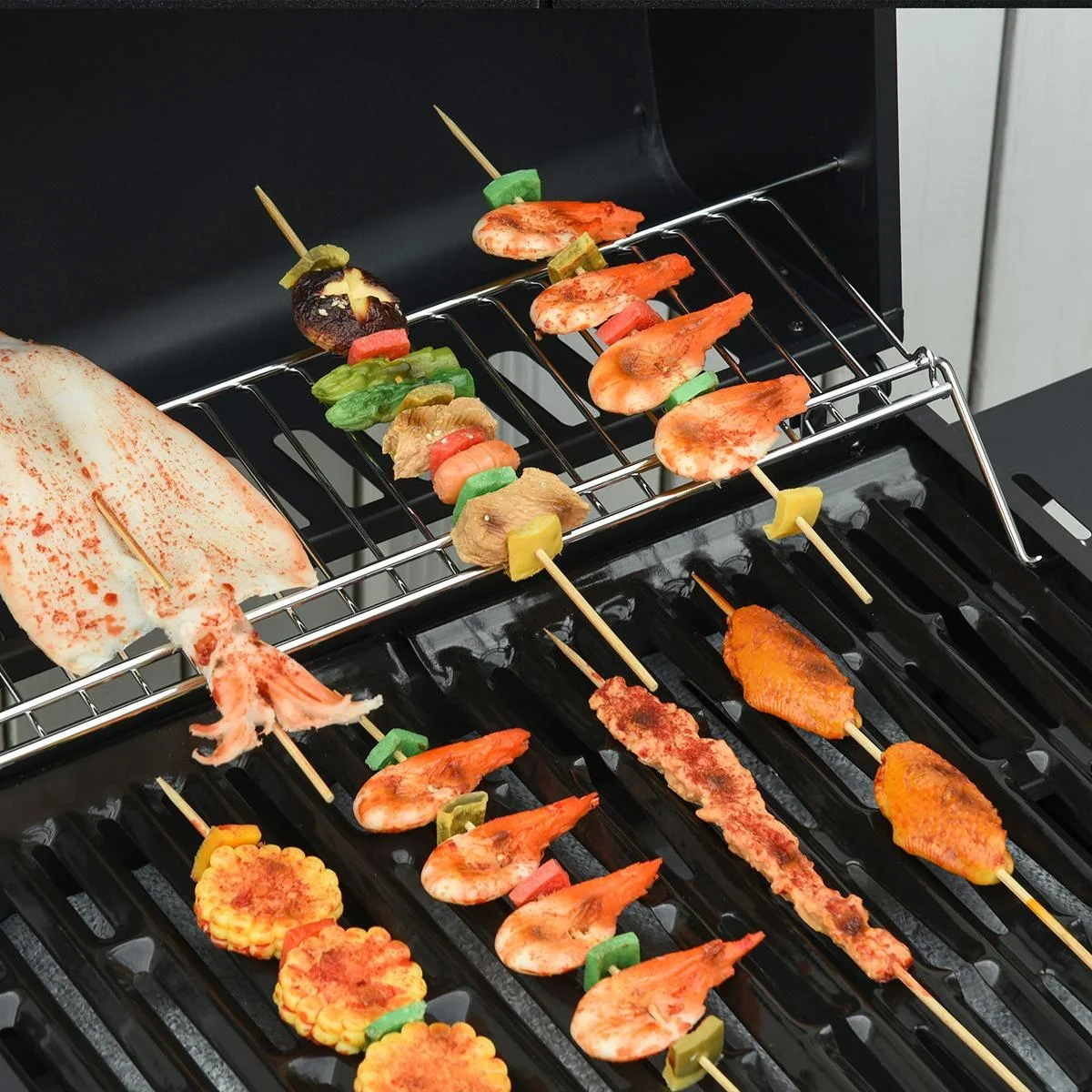Grillwagen mit 4 Brennern schwarz - 8