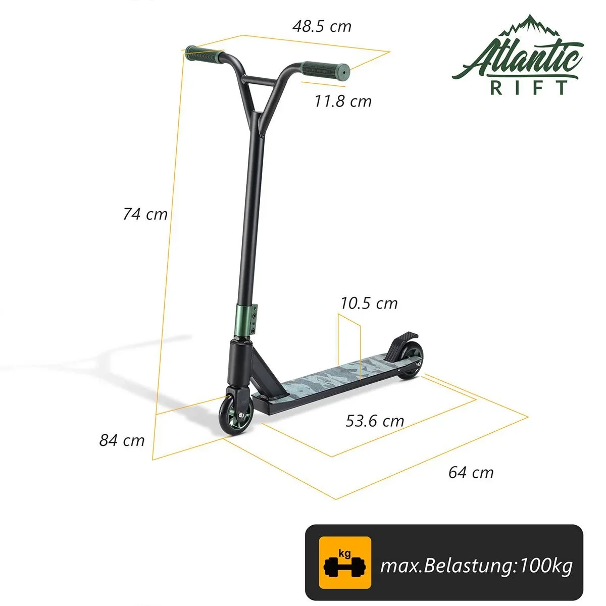 Premium Stunt Scooter - Camouflage / Grün - ABEC 9 - Aluminium - 4
