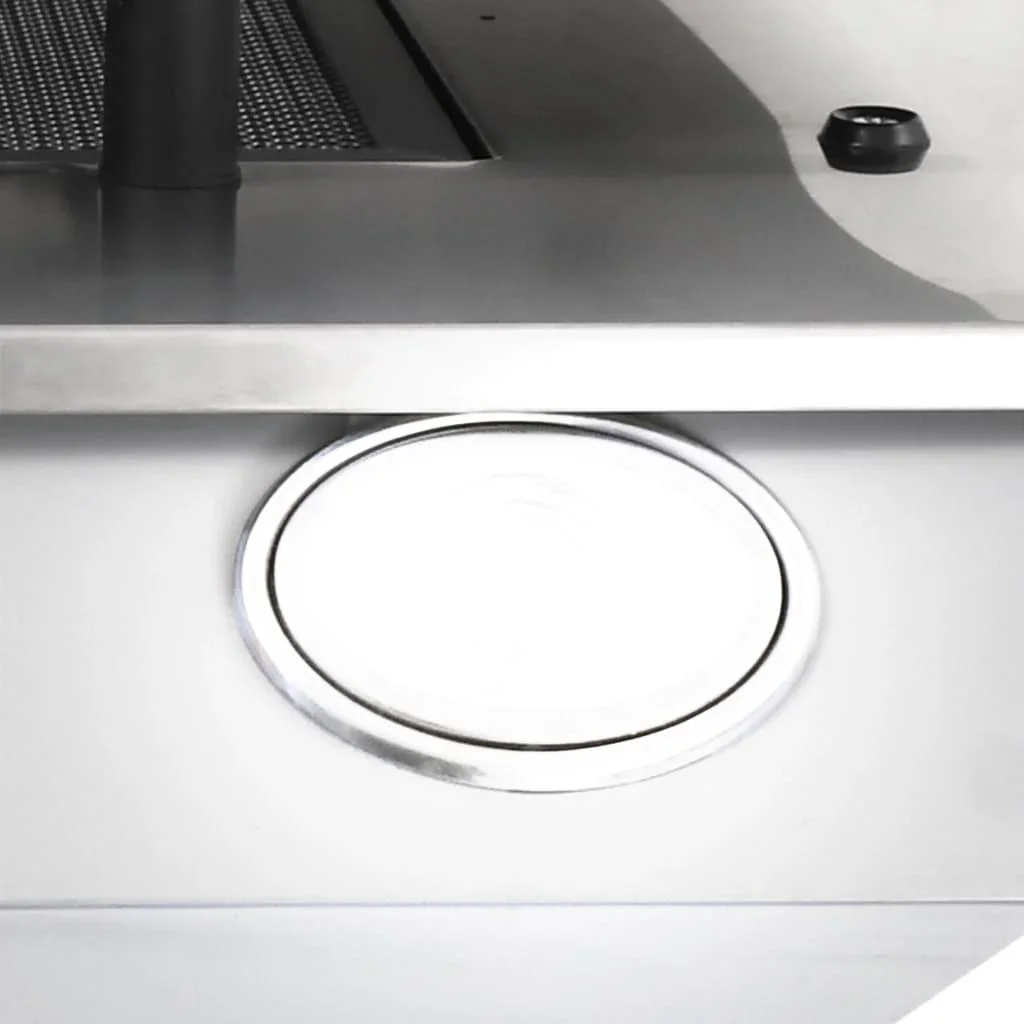 Wandhaube 60 cm aus Edelstahl und gehärtetem Glas silber - 0