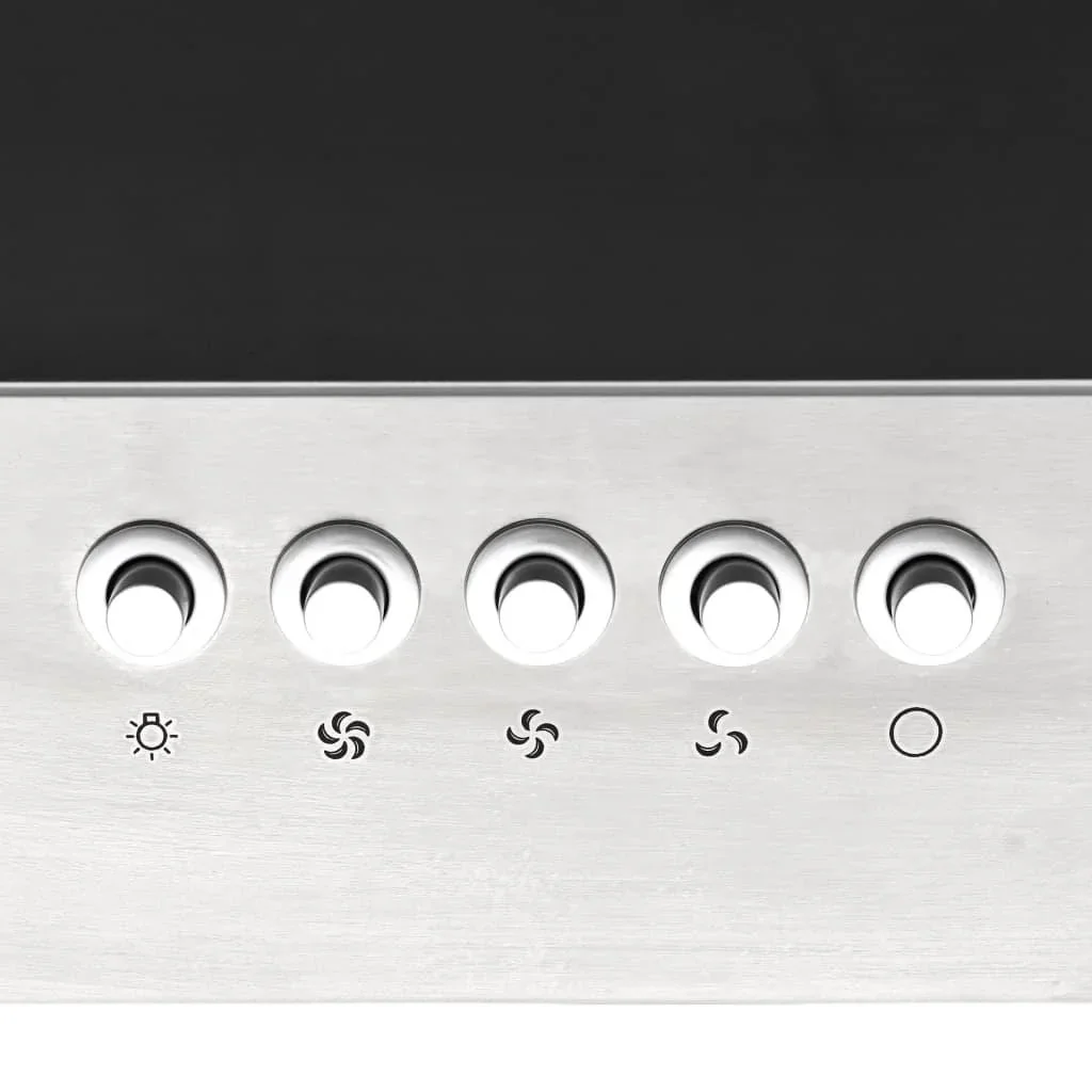 Wandhaube 60 cm aus Edelstahl und gehärtetem Glas silber - 1