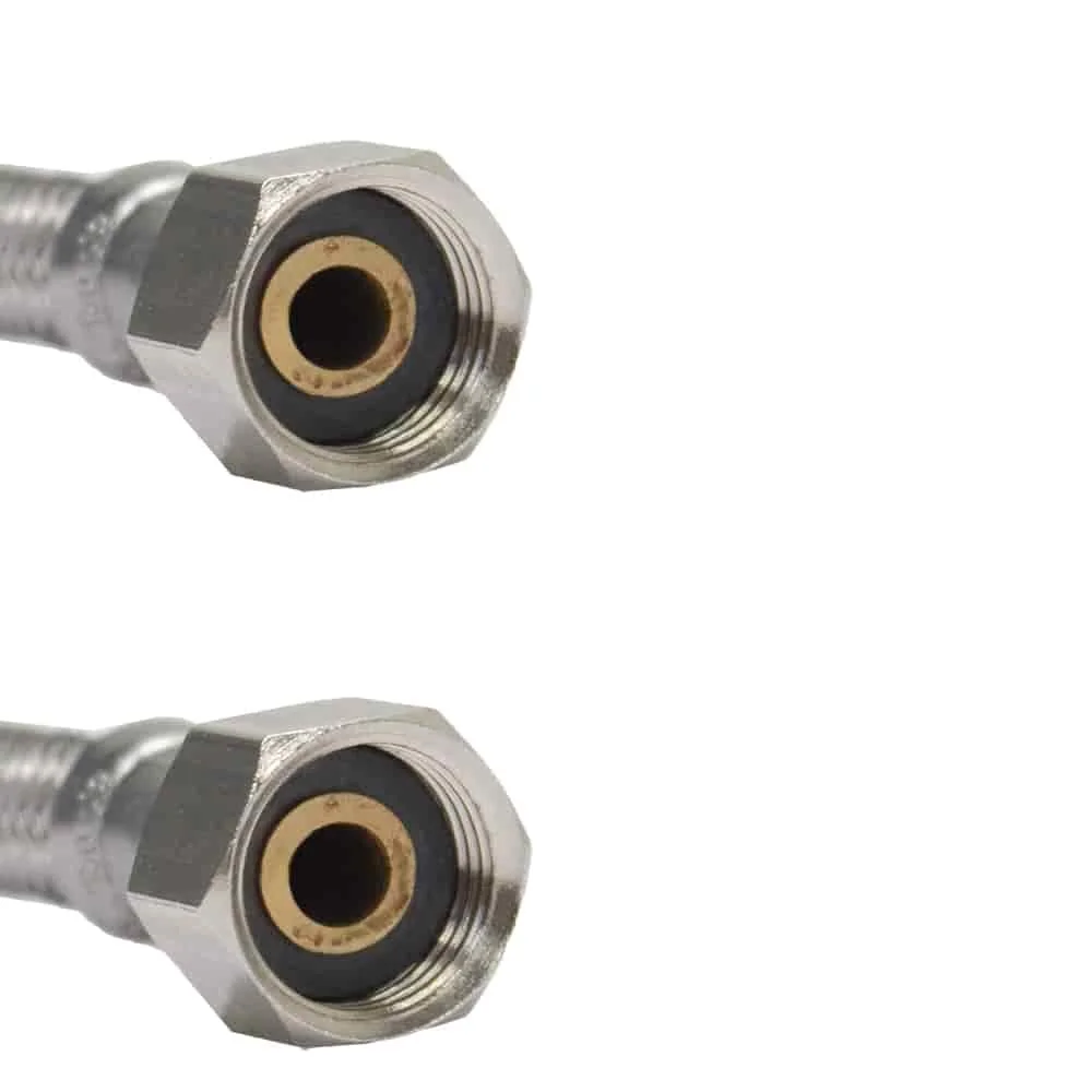 DN13 DVGW Panzerschlauch m. Edelstahlumflechtung 1/2" ÜM x 3/4" ÜM 2000 mm-0