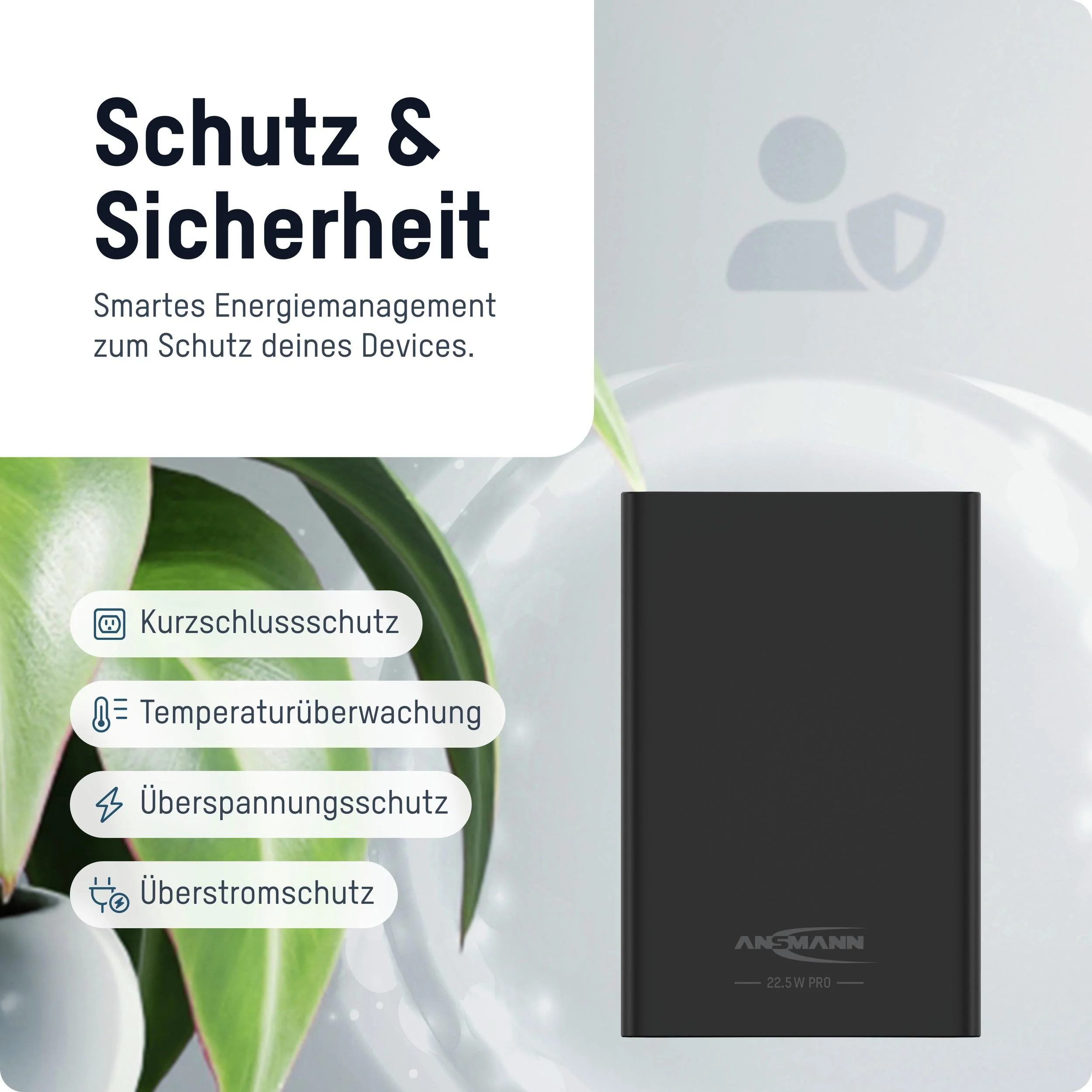 Powerbank 10000 PS222PD, Quick Charg 3.0 und Huawei Supercharge - schwarz - 8