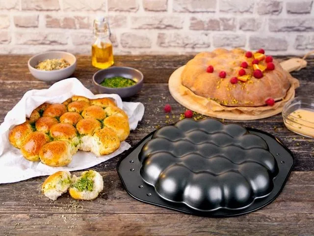 Backform Wolkensonne Emaille, 30 x 35 x 4 cm mit Rezepten - 3