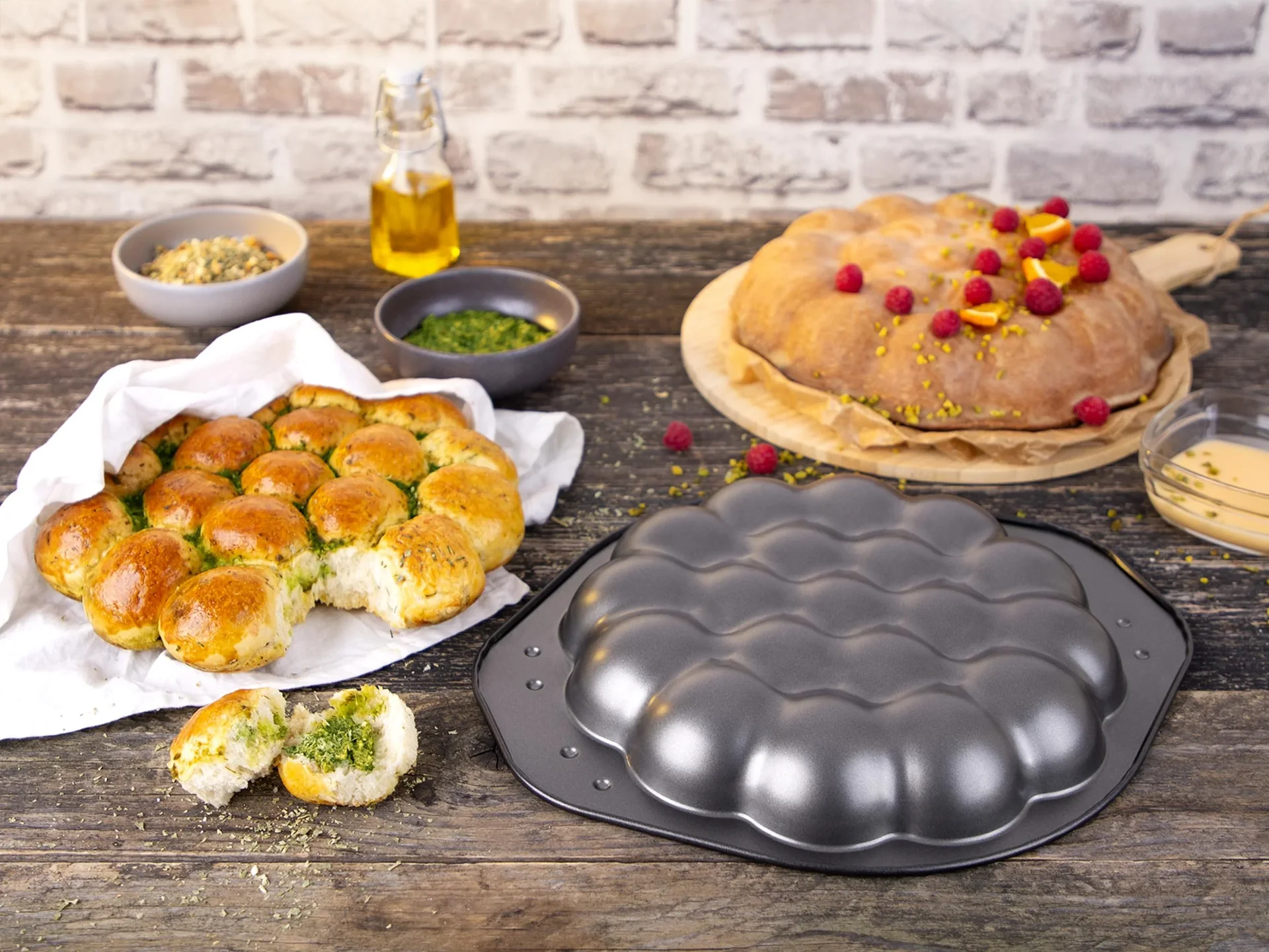 Backform Wolkensonne Emaille, 30 x 35 x 4 cm mit Rezepten - 9