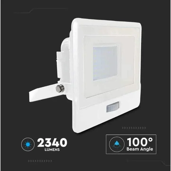 VT-138S LED-Flutlicht mit Sensor - 30 W - 2340 Lm - 6500K - Weiß - 5