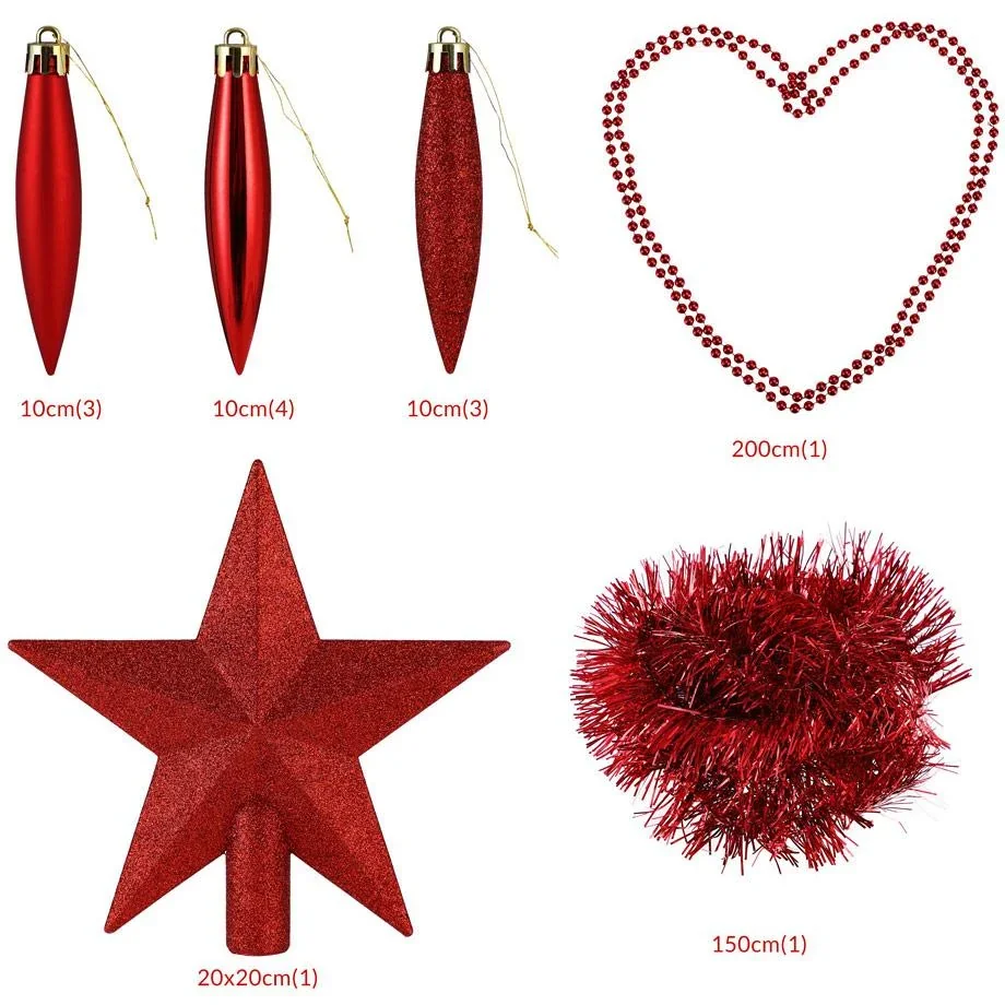 Kugeln - Christbaumschmuck - Rot 77 Stück - 2
