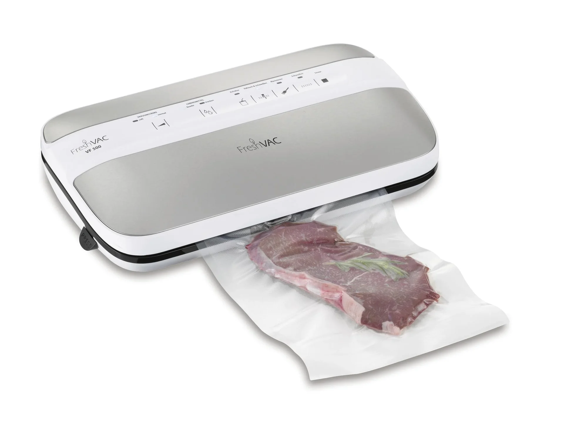 Vakuumierer FreshVAC VF500 Edelstahl, 120 Watt - Mit Folienschneider und Rollenfach! - 3