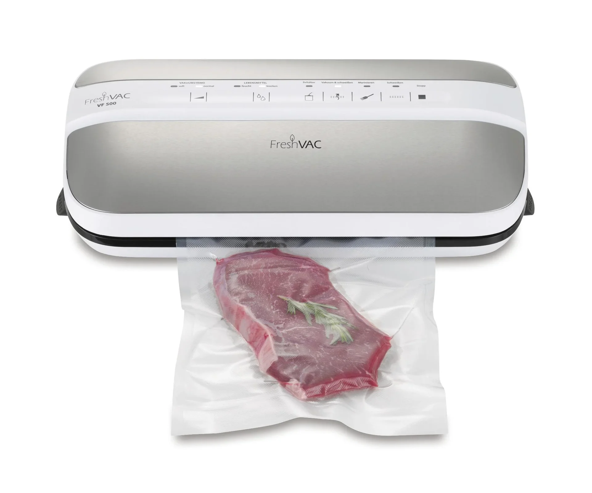 Vakuumierer FreshVAC VF500 Edelstahl, 120 Watt - Mit Folienschneider und Rollenfach! - 5