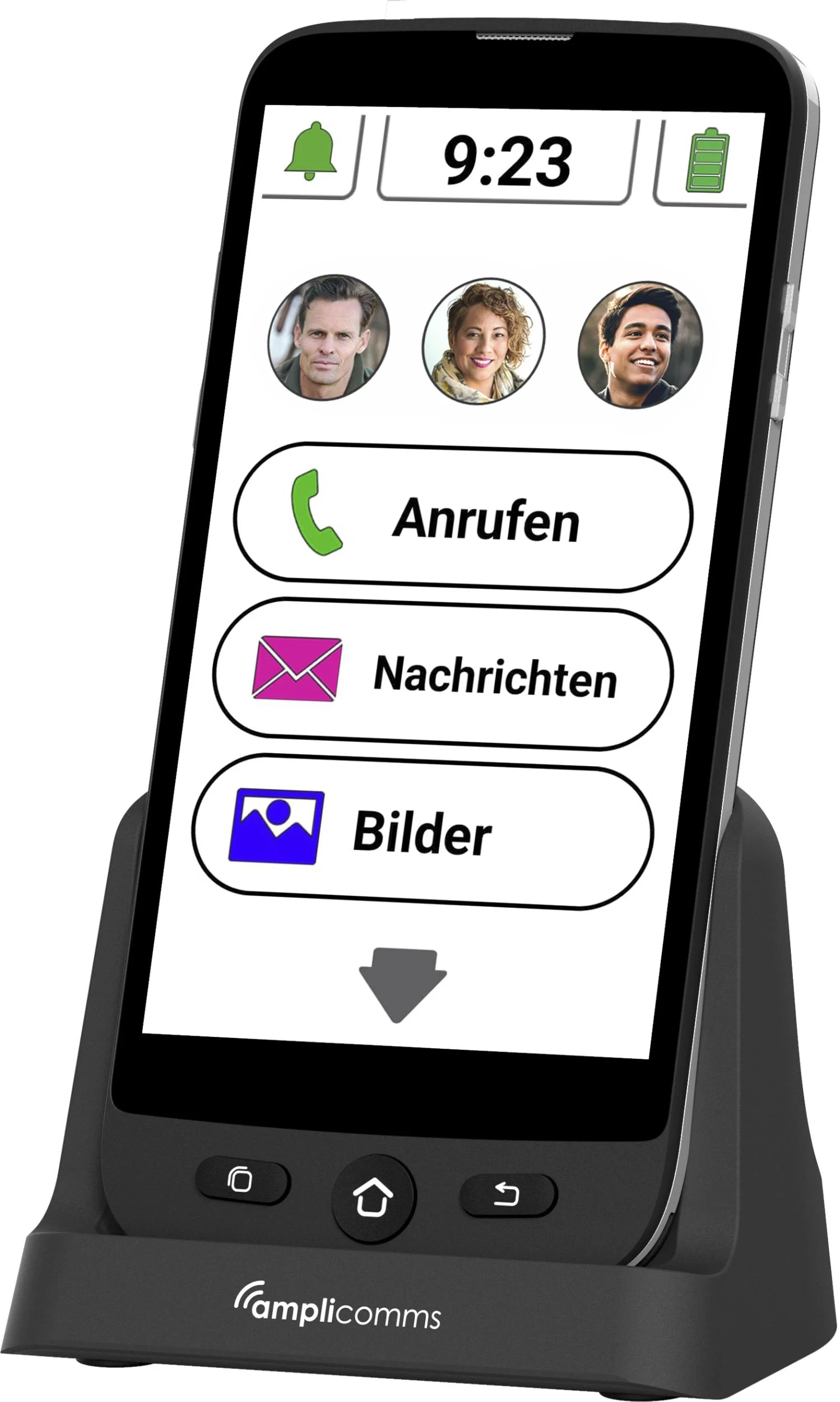 Senioren Smartphone M510-C mit Ladeschale und Schlüsselband - 0