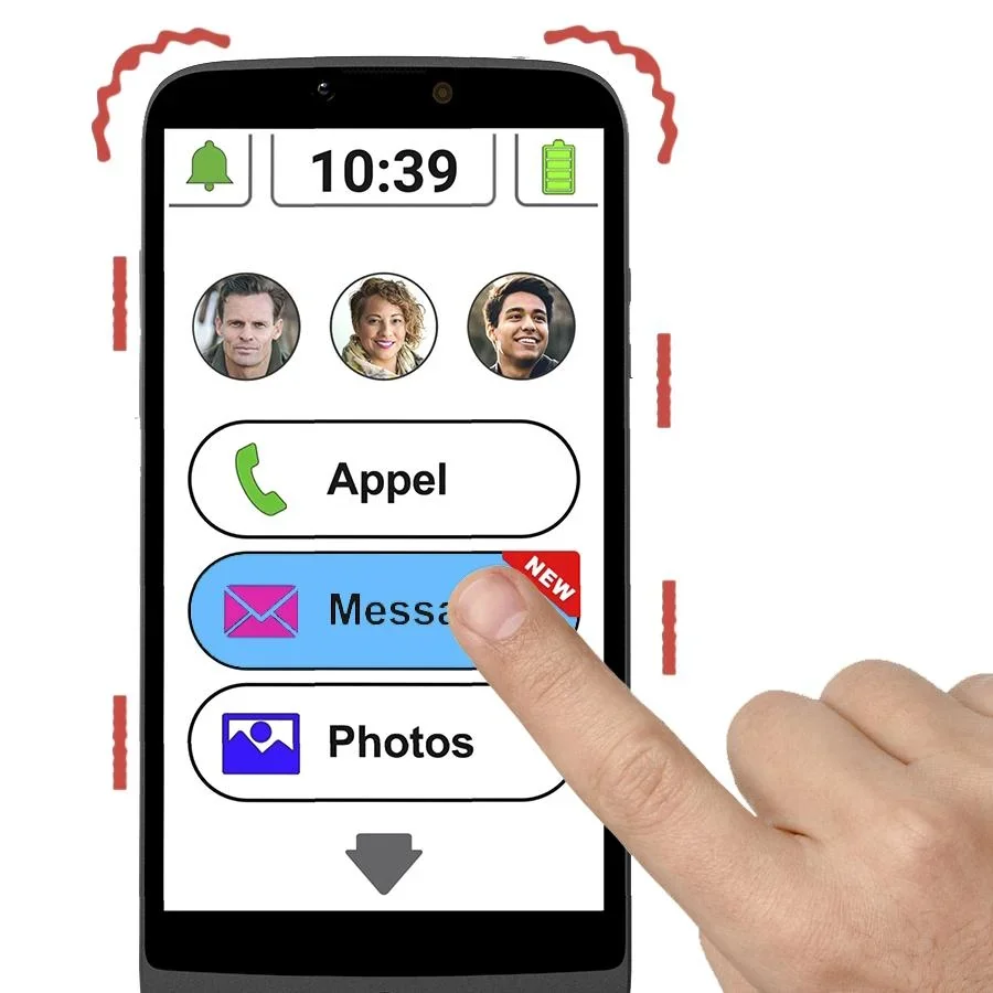 Senioren Smartphone M510-C mit Ladeschale und Schlüsselband - 4