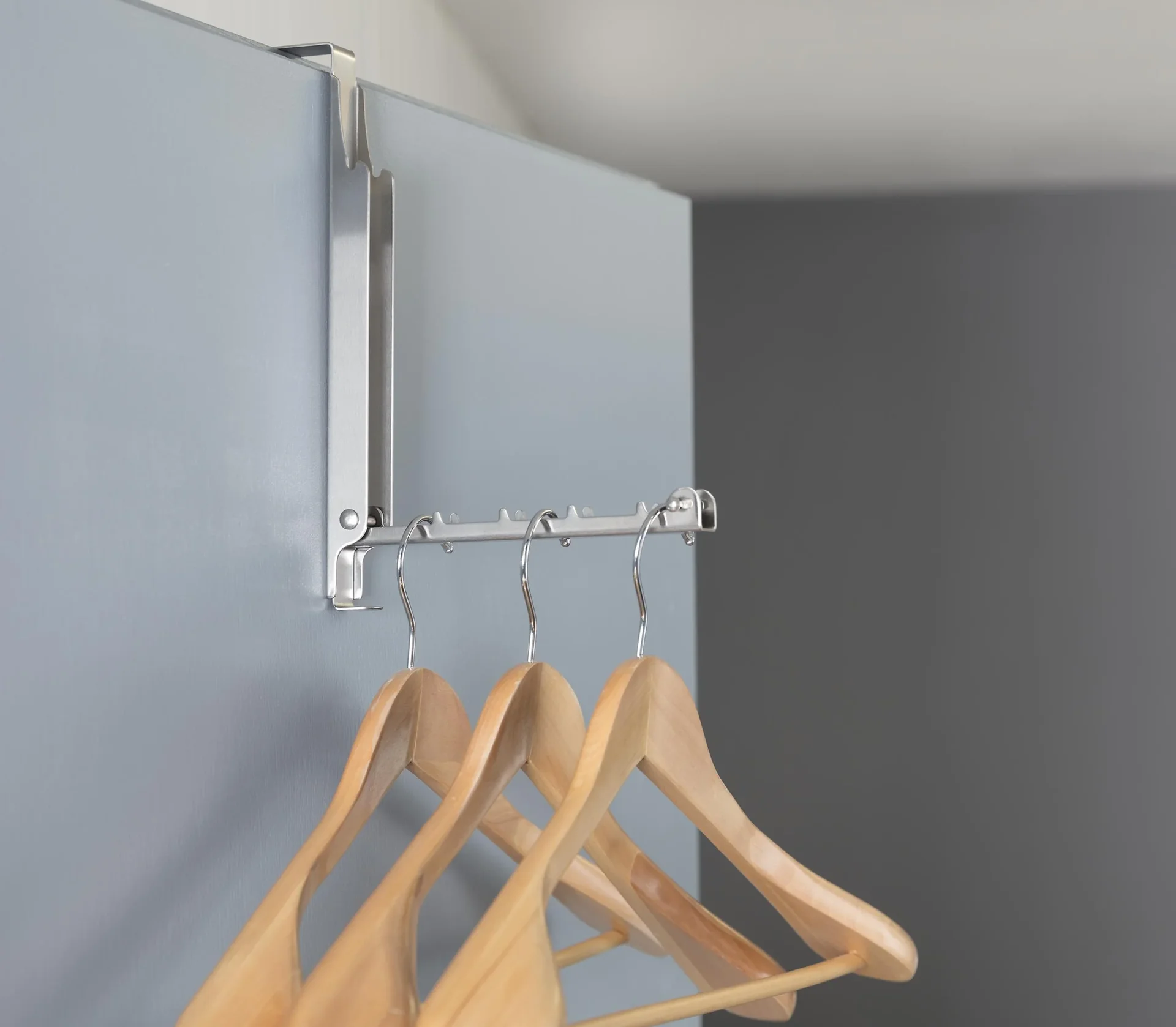 2 in 1 Klapp-Türhaken, Edelstahl, Silberfarben - 1