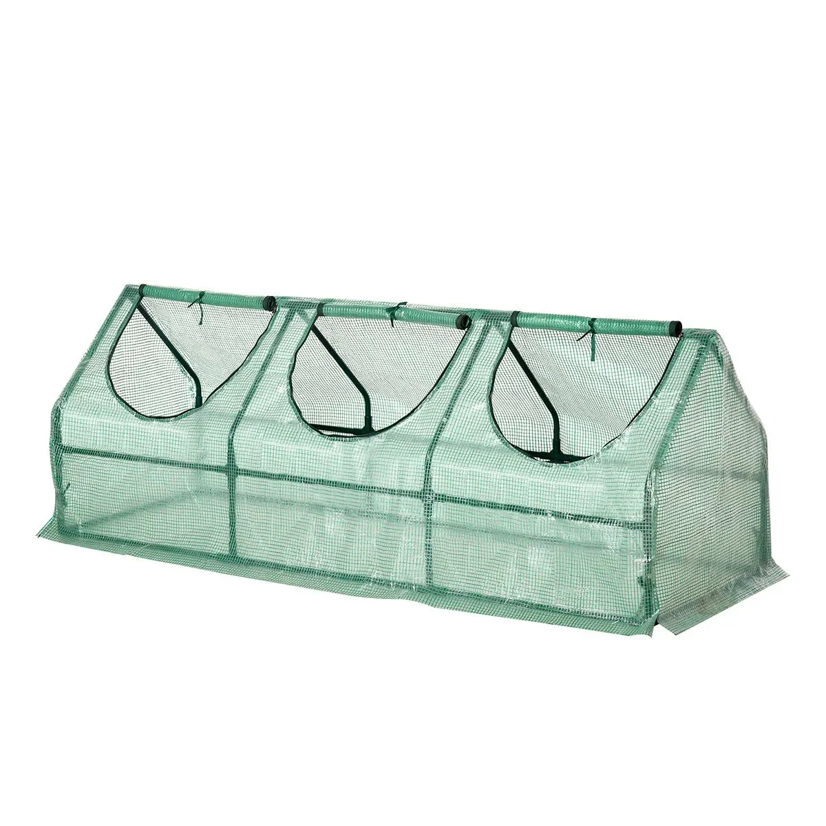 Gewächshaus mit Fenster PE Treibhaus Tomatenhaus Frühbeet 180x60x60cm Grün - 0