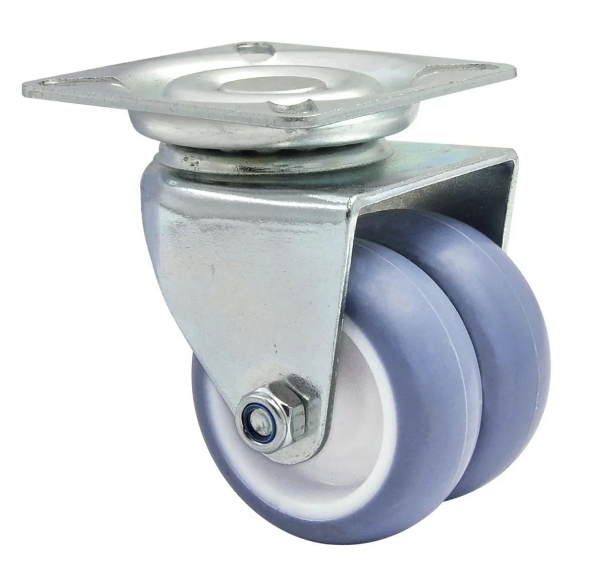Strandkorbrollen 4 teiliges Set / Doppelrollen ULTRASOFT - Ø 50 mm, 2 Feststeller, Tragkraft 300 kg / Set, 02155200 - 0
