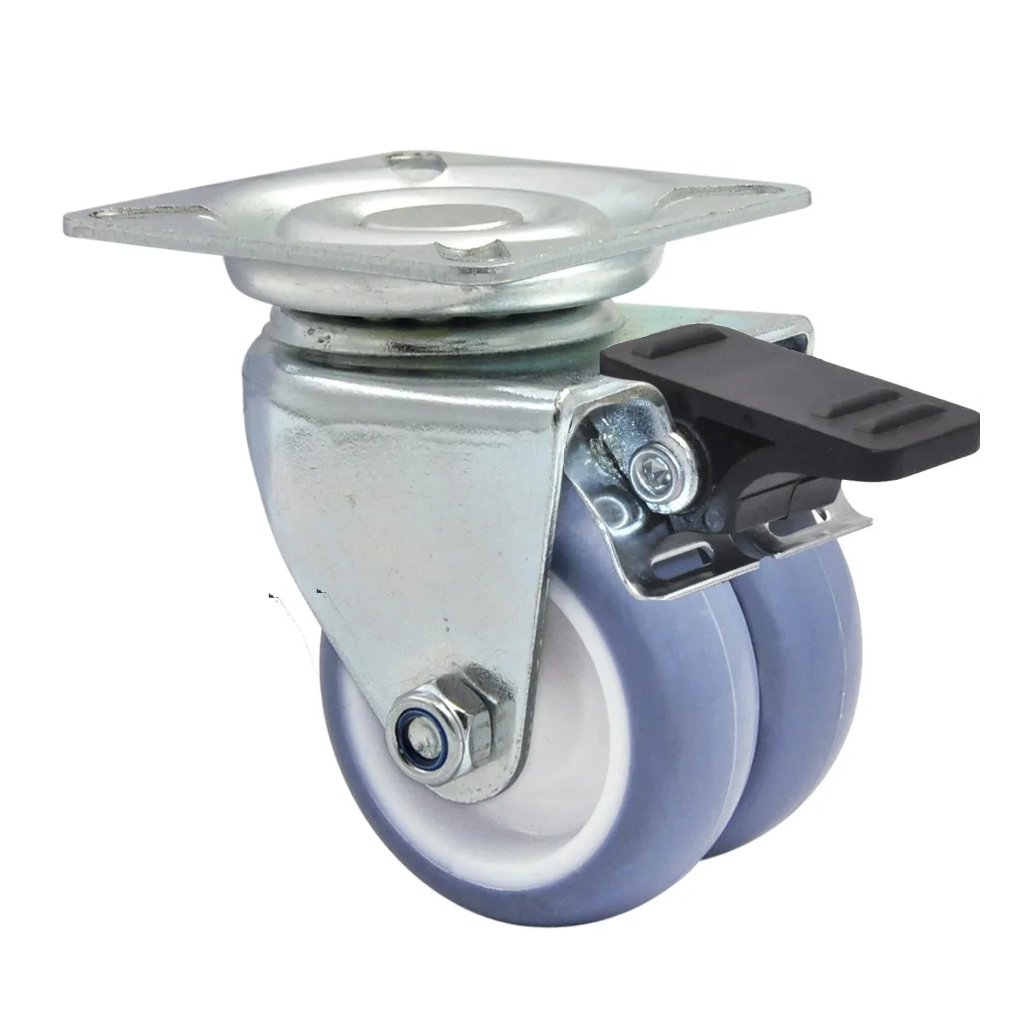 Strandkorbrollen 4 teiliges Set / Doppelrollen ULTRASOFT - Ø 50 mm, 2 Feststeller, Tragkraft 300 kg / Set, 02155200 - 4