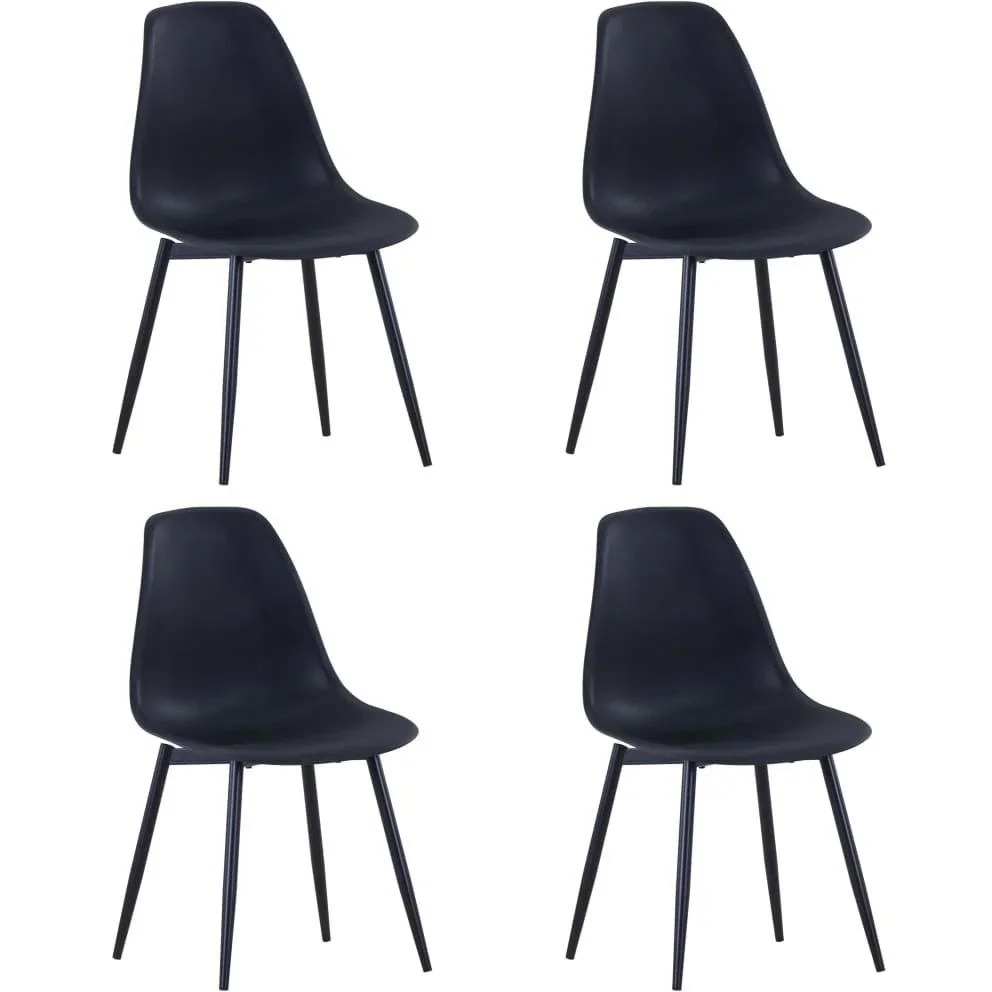 Esstischstühle 4 Stück PP schwarz - 0