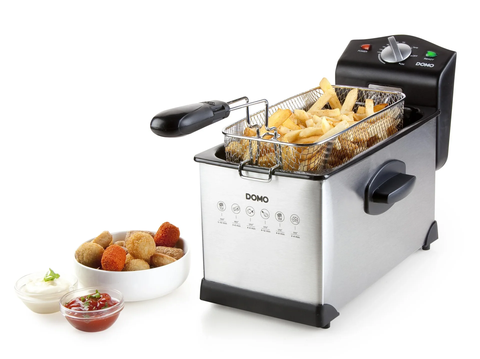 Fritteuse "Cool Zone", Edelstahl, Silberfarben/ Schwarz, 3 Liter, 2000 Watt - 1