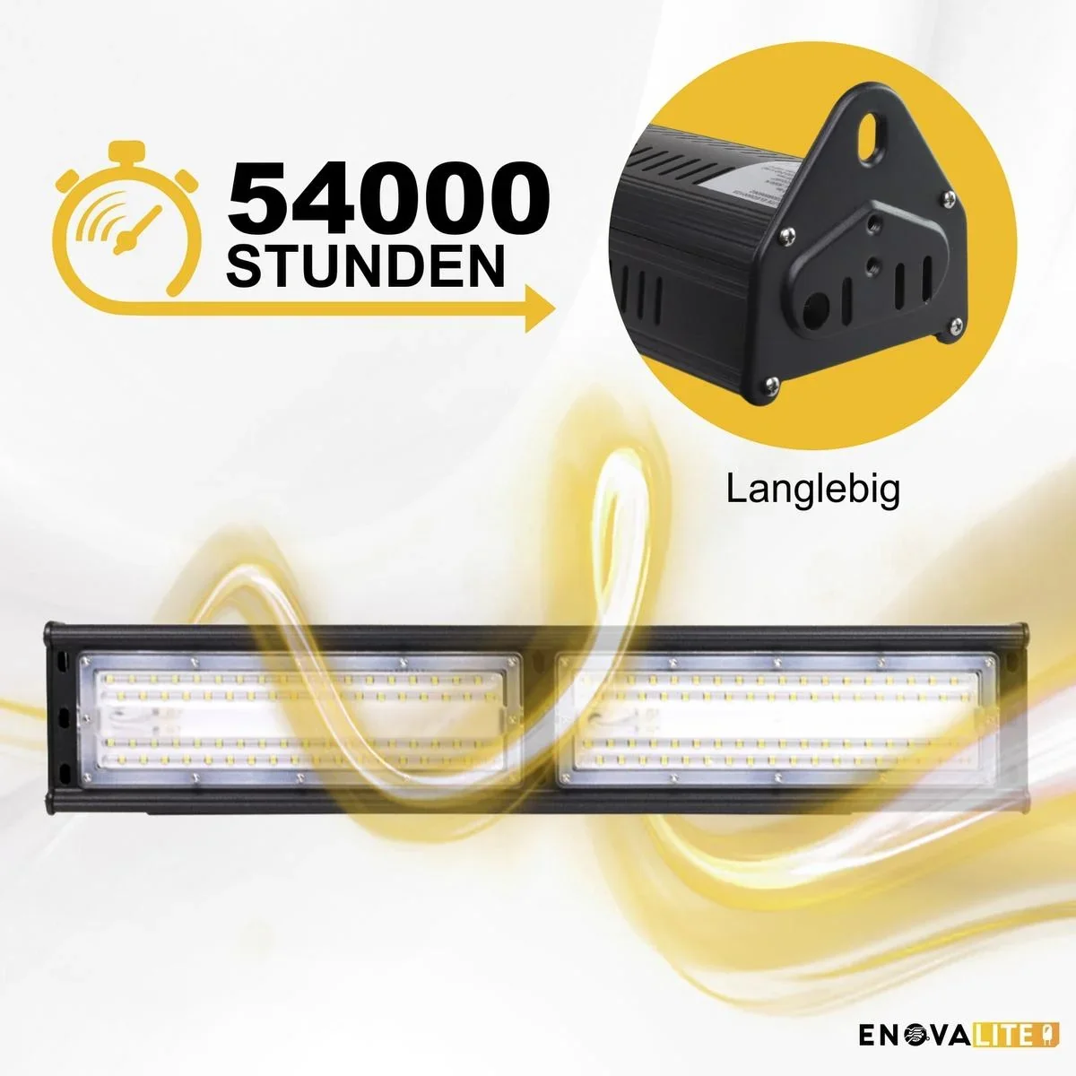 LED-HighBay in linearer Form bietet 100 W, 12000 lm, 5000 K (neutralweiß), IP65 & ENEC-Zertifizierung - 1