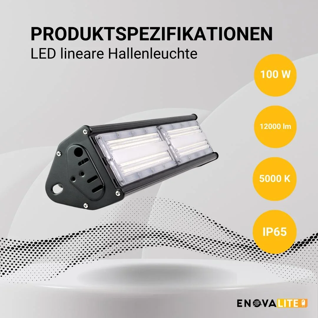 LED-HighBay in linearer Form bietet 100 W, 12000 lm, 5000 K (neutralweiß), IP65 & ENEC-Zertifizierung - 3