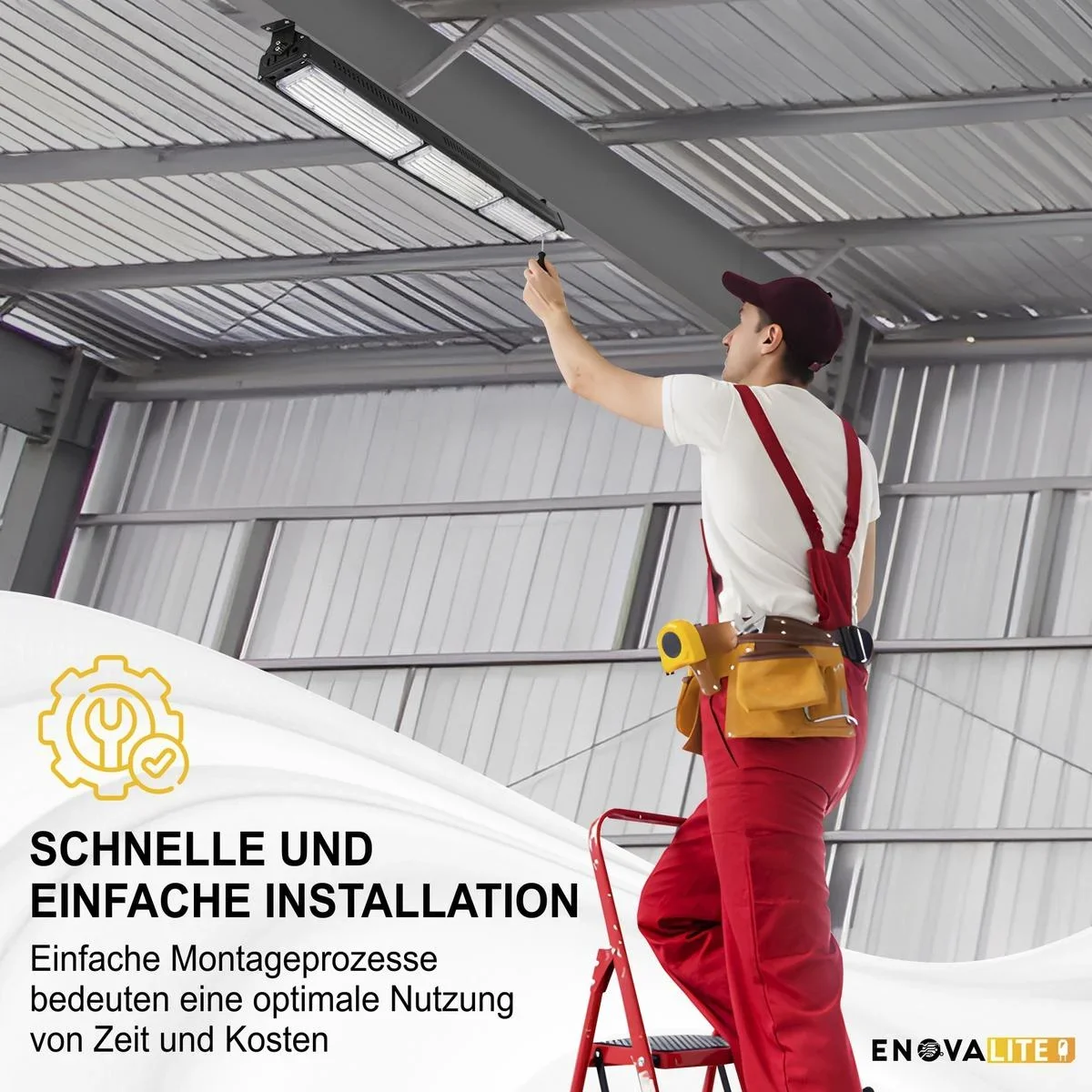 LED-HighBay in linearer Form bietet 100 W, 12000 lm, 5000 K (neutralweiß), IP65 & ENEC-Zertifizierung - 4