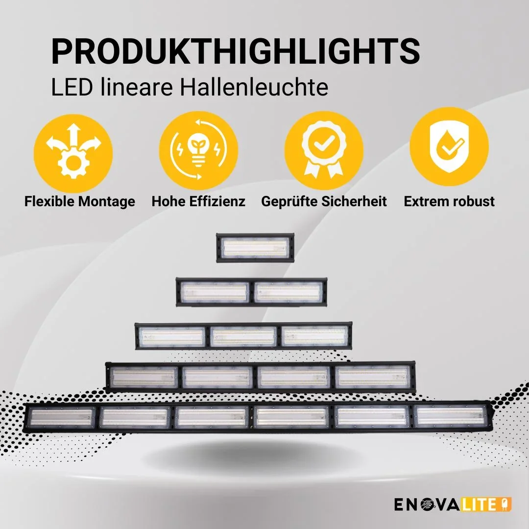 LED-HighBay in linearer Form bietet 100 W, 12000 lm, 5000 K (neutralweiß), IP65 & ENEC-Zertifizierung - 5