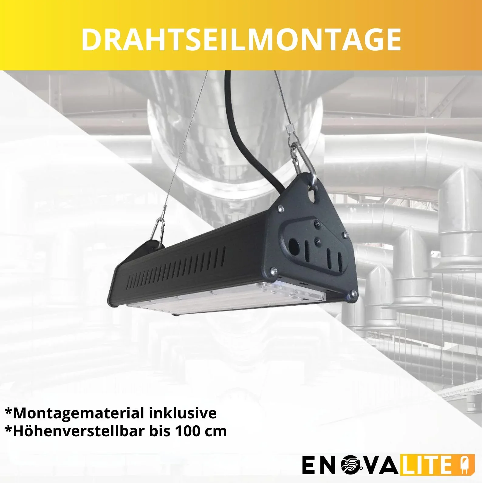 LED-HighBay in linearer Form bietet 100 W, 12000 lm, 5000 K (neutralweiß), IP65 & ENEC-Zertifizierung - 9