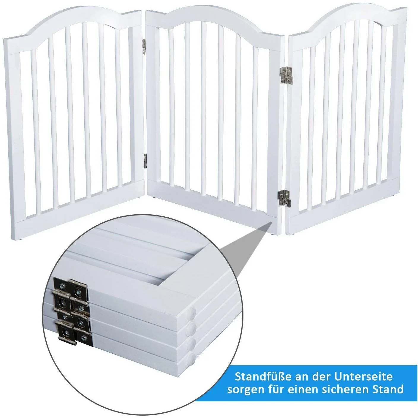 Absperrgitter Hundegitter 154,5cm faltbar Weiß - 0