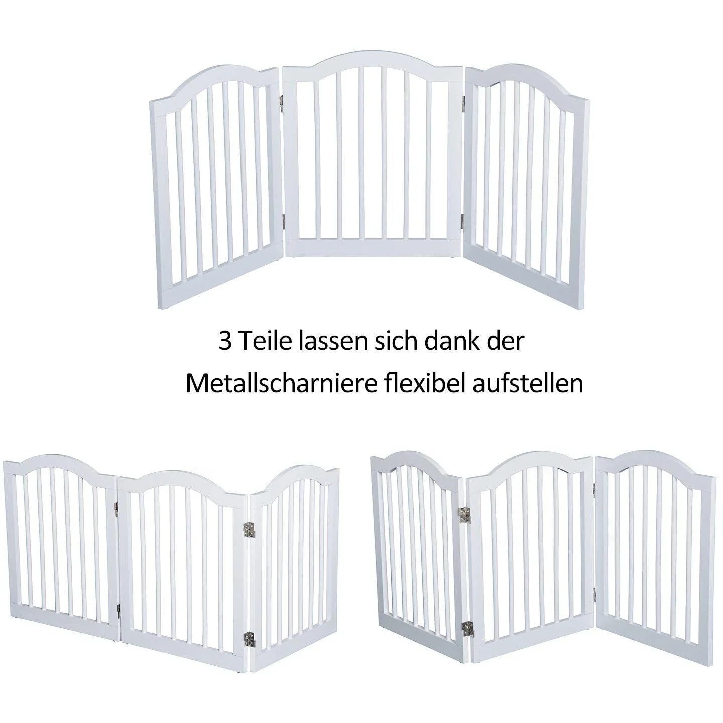Absperrgitter Hundegitter 154,5cm faltbar Weiß - 2