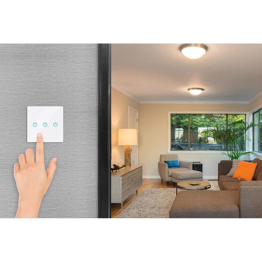 Smarthome VT-5005 Eingebauter WiFi-Touch-Schalter - 3 Tasten - weiß - funktioniert mit Amazon Alexa und Google Home Assi - 0