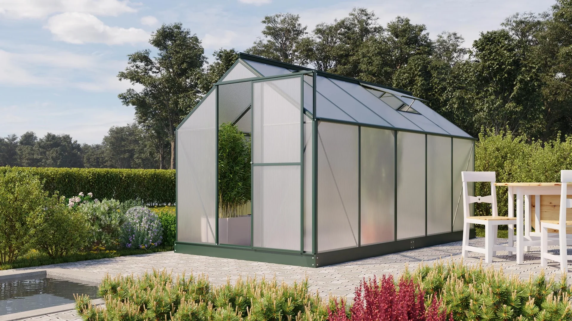 Gewächshaus Eos 7500 HKP4 mm, Farbe smaragd - 1