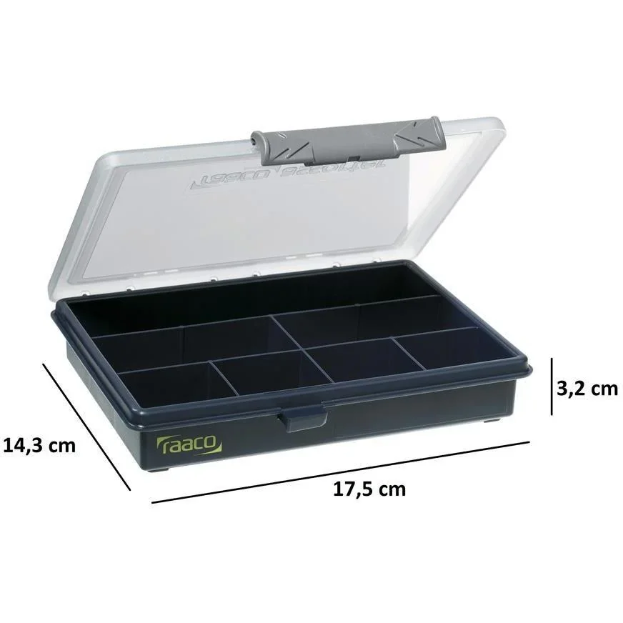 Sortimentskasten / Aufbewahrung - 7 Fächer - 14,3 x 17,5 x 3,2 cm - 0