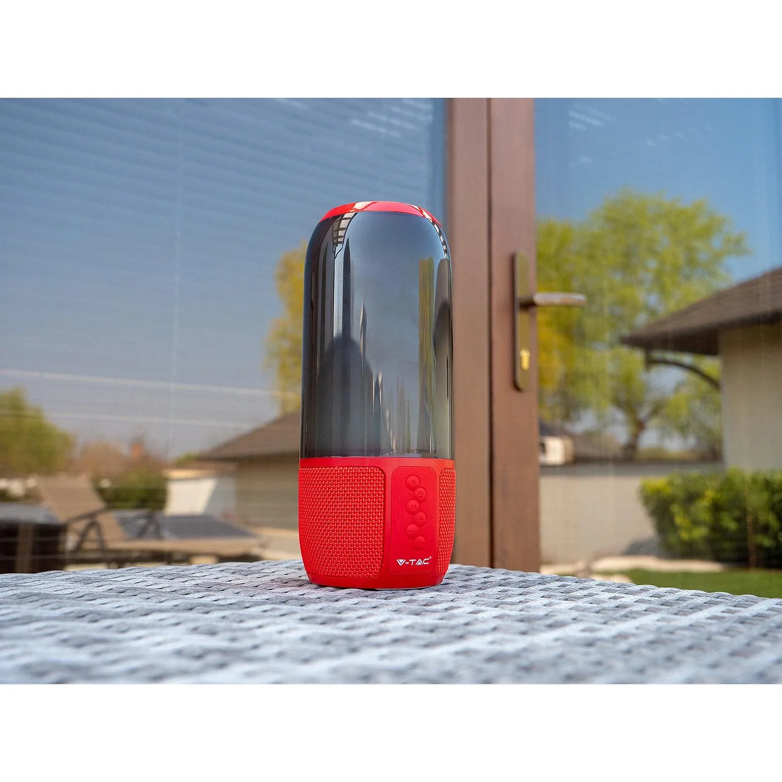 VT-7456 Bluetooth-Lautsprecher mit RGB-Beleuchtung - 2x 3Watt - rot - 2