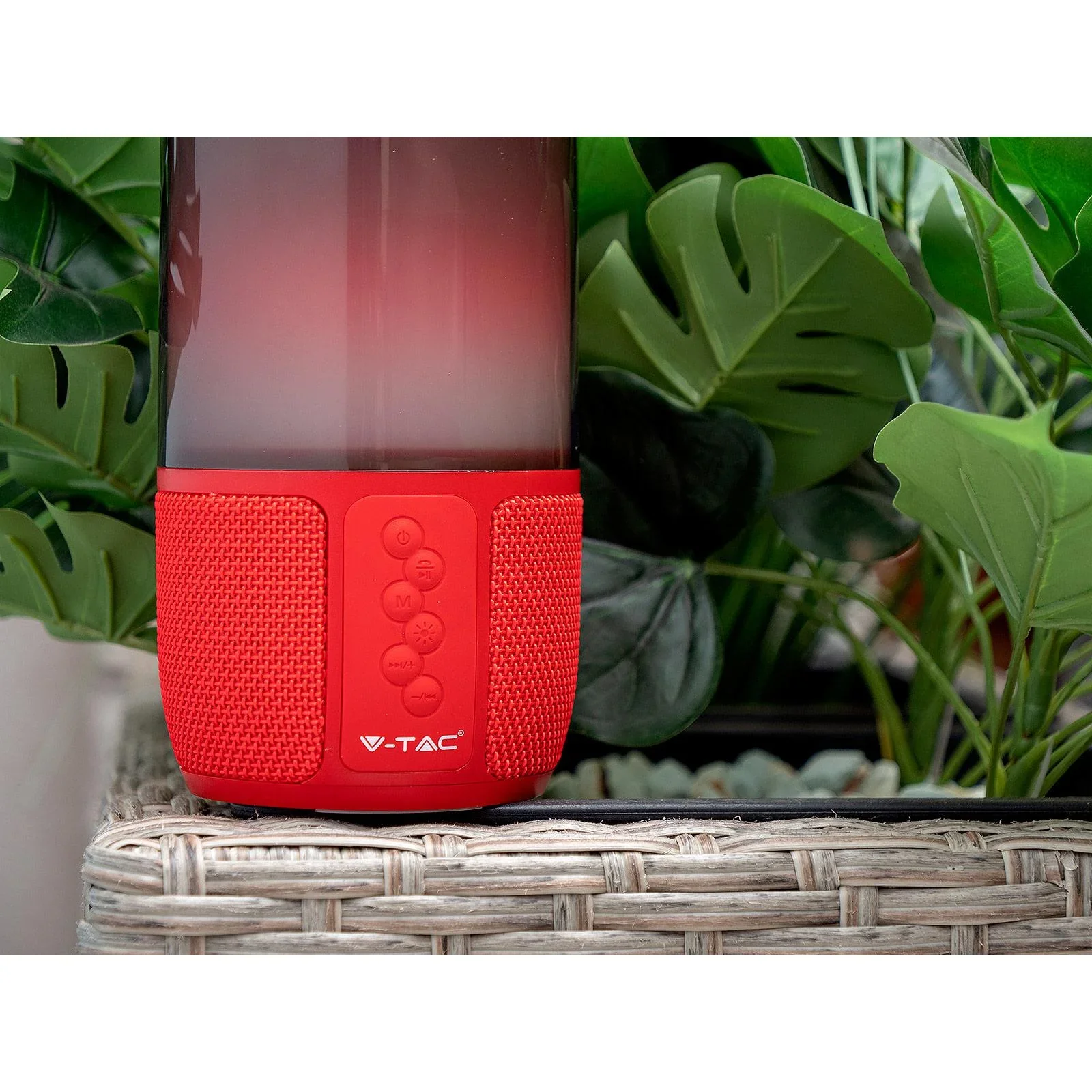 VT-7456 Bluetooth-Lautsprecher mit RGB-Beleuchtung - 2x 3Watt - rot - 7