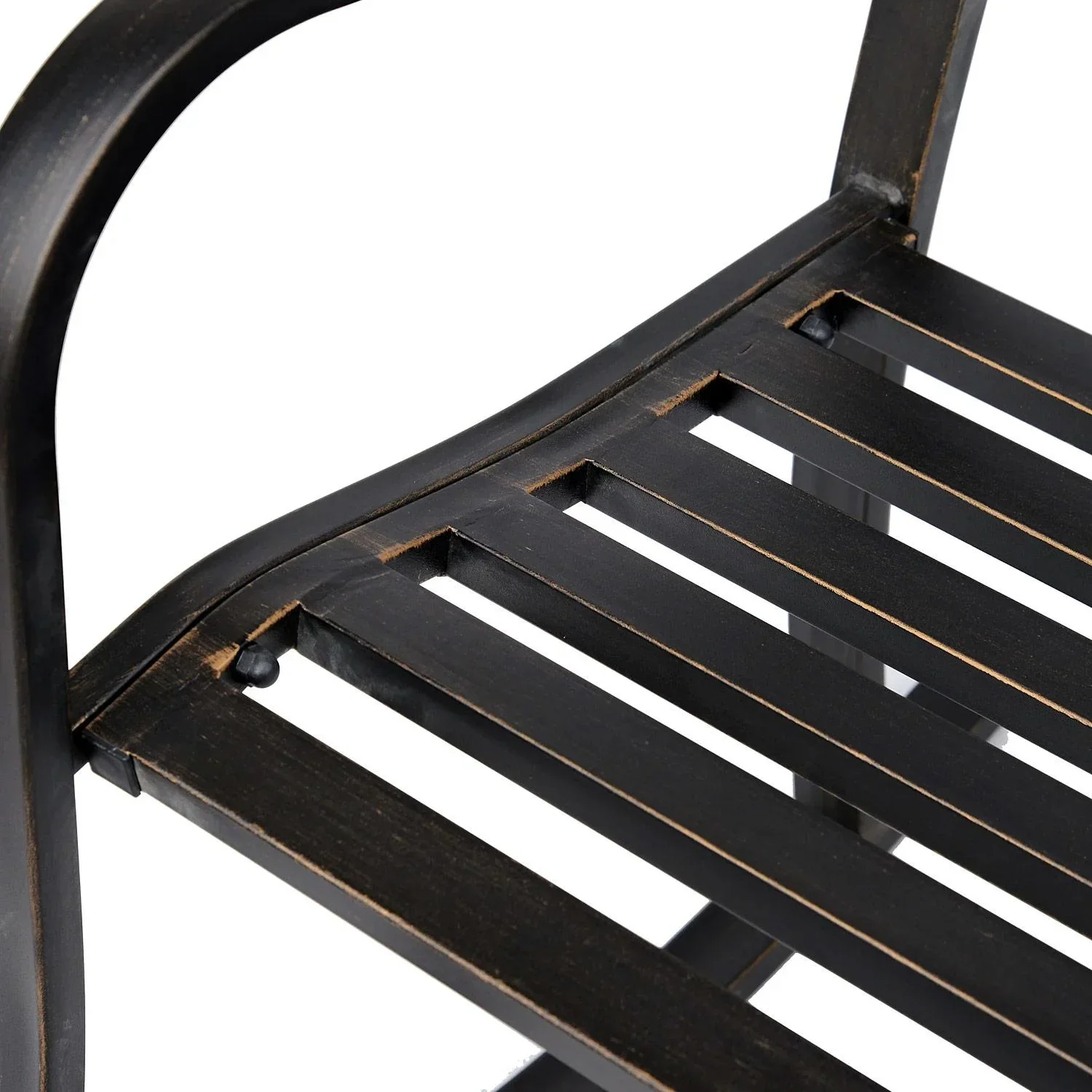 Schaukelstuhl Gartenstuhl antik Metall Bronze - 2