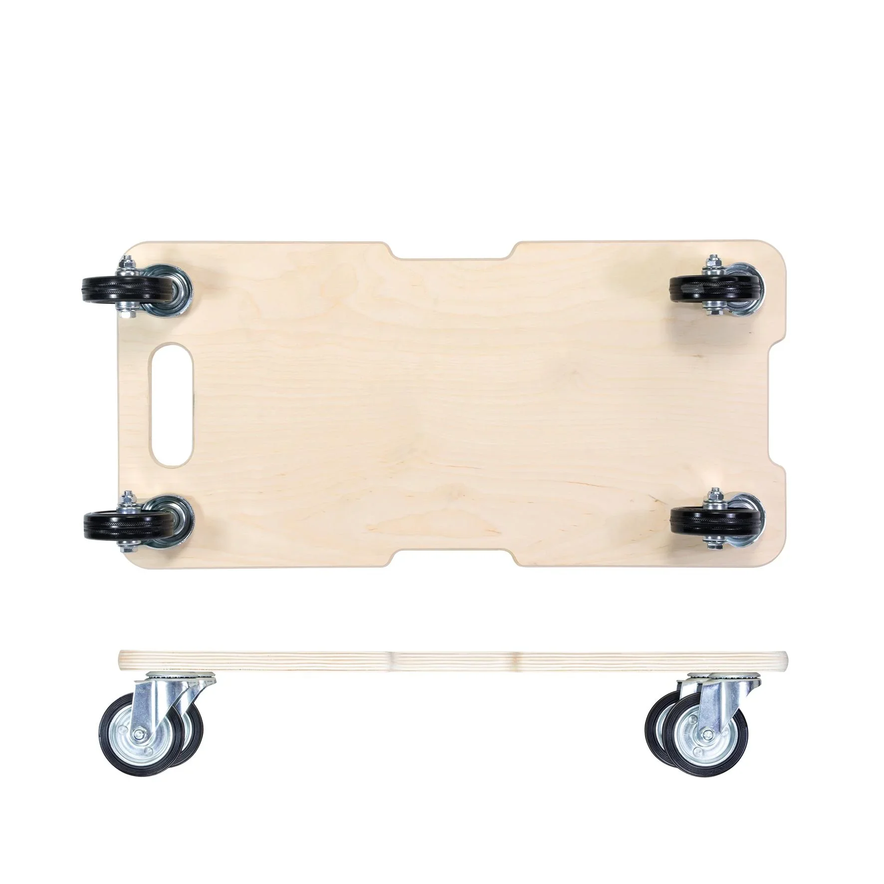 Transporthilfe MM 1327, 59 x 29 x 12 cm, harte Rollen Ø 75 mm, Rollenlager, Multiplex Birke FSC®, Tragkraft 300 kg - 4