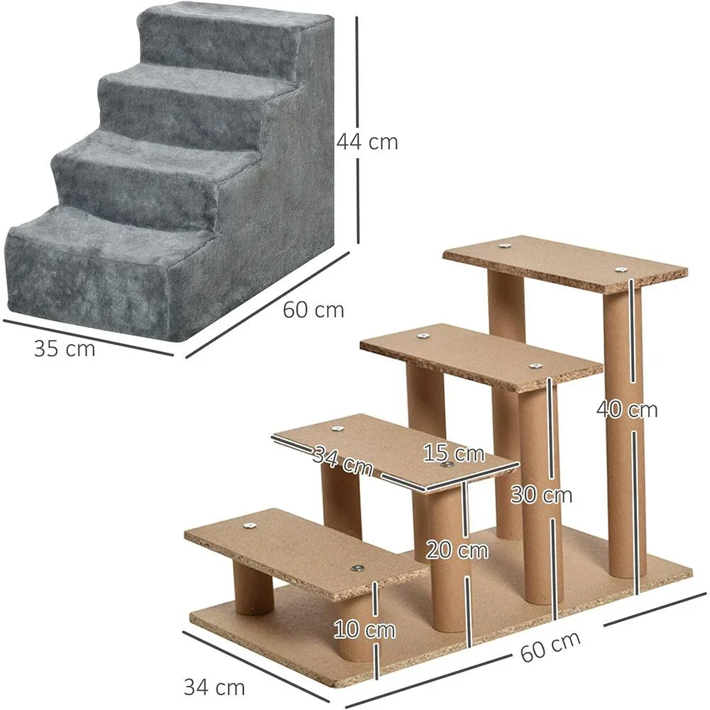 Haustiertreppe mit abnehmbarem Bezug grau - 0